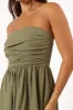 Kayt Strapless Dress - Olive Green sold by Petal & Pup