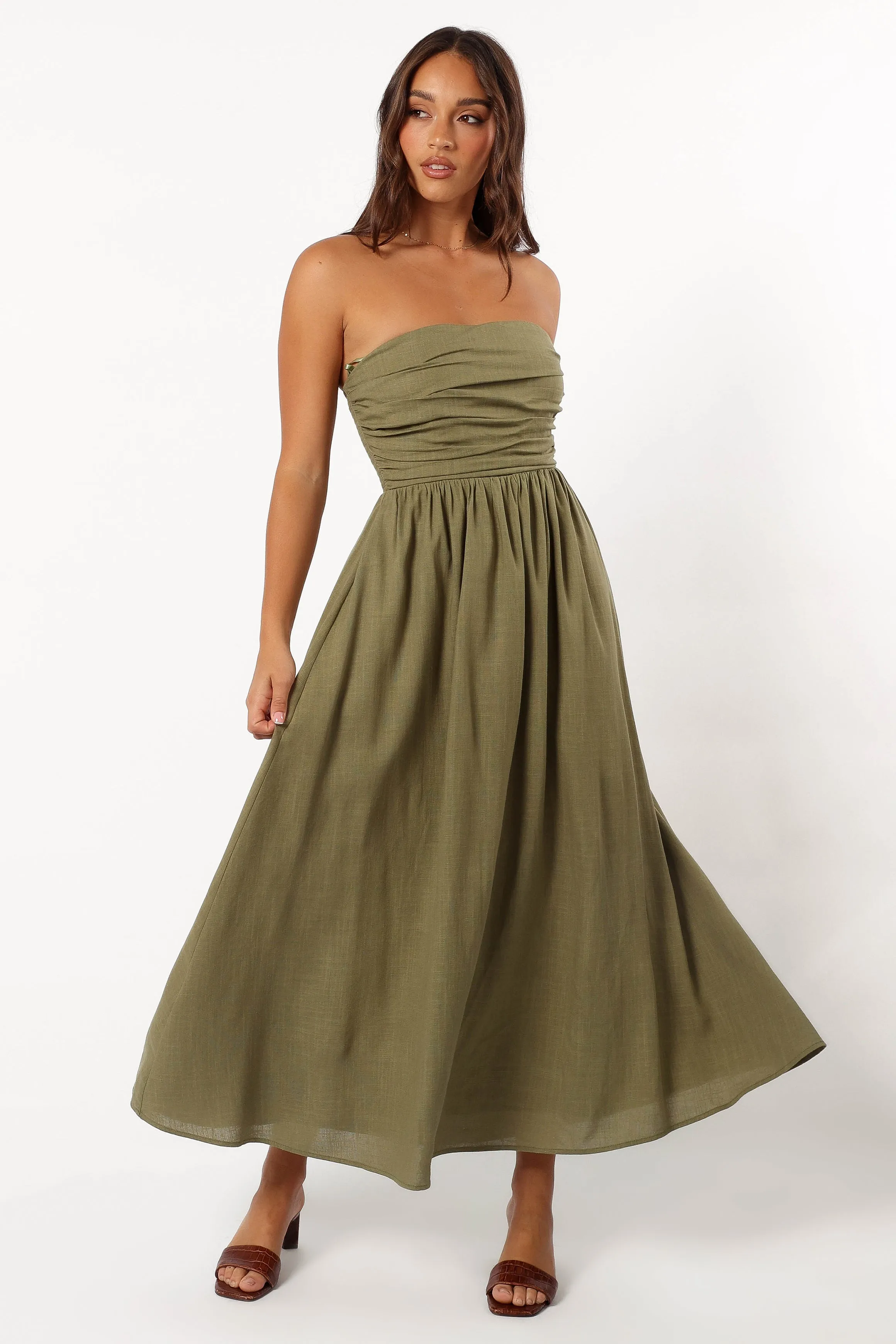 Kayt Strapless Dress - Olive Green sold by Petal & Pup product image thumbnail 4