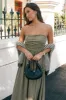 Kayt Strapless Dress - Olive Green sold by Petal & Pup