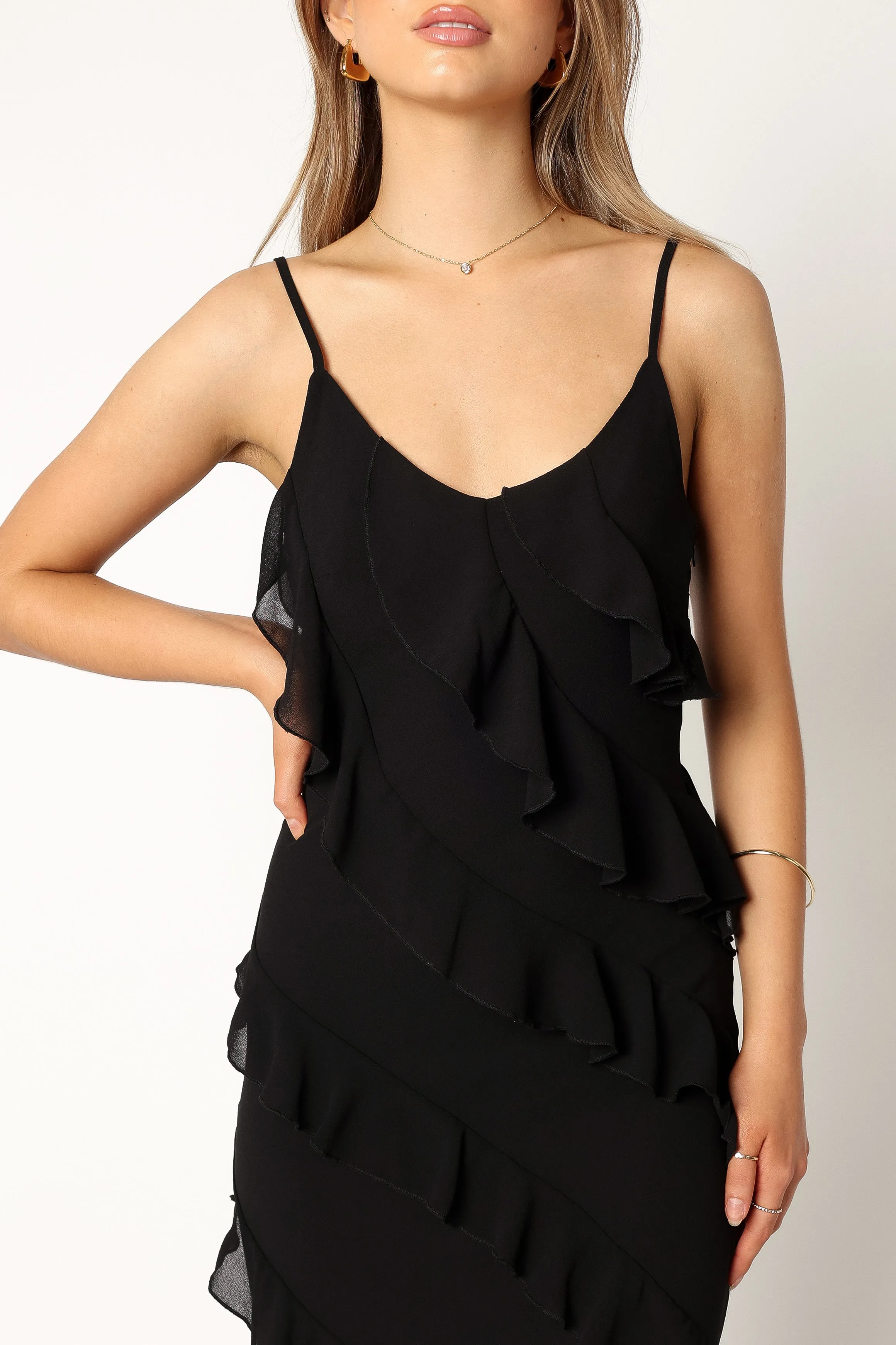 Ciao Ruffles Maxi Dress - Black sold by Petal & Pup product image thumbnail 4