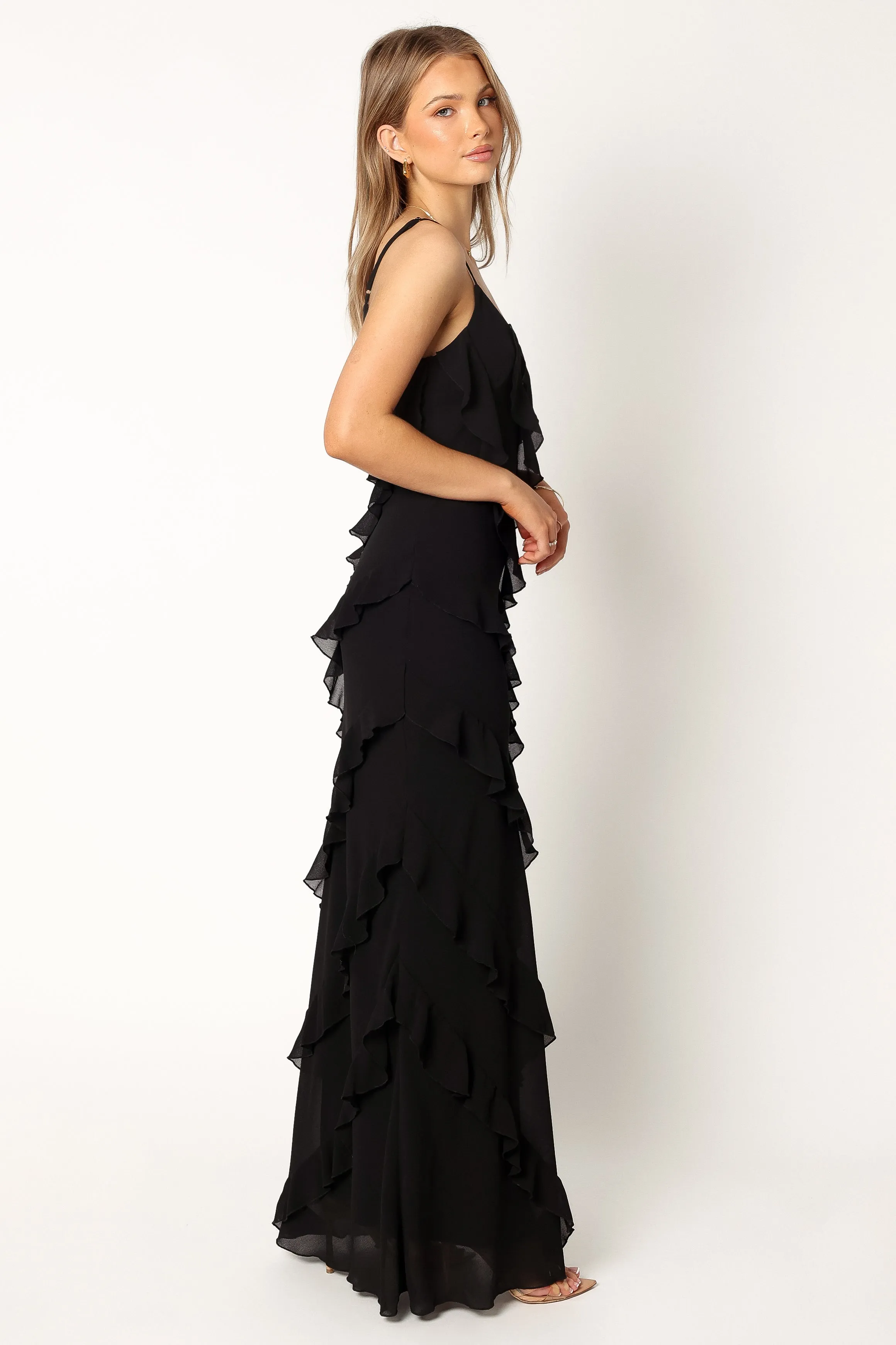 Ciao Ruffles Maxi Dress - Black sold by Petal & Pup product image thumbnail 3