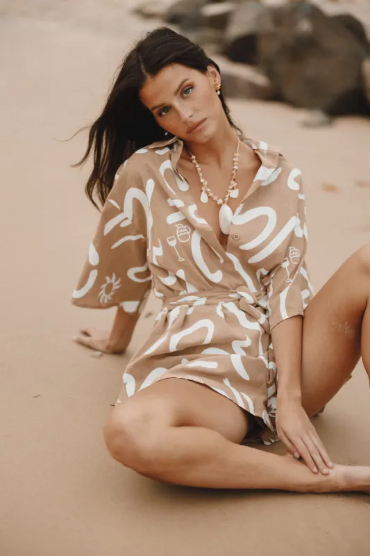 Kellie Romper - Tan sold by Petal & Pup