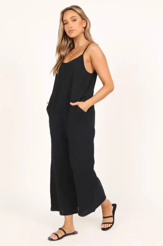 Rhanni Straight Leg Jumpsuit - Black made by Petal & Pup