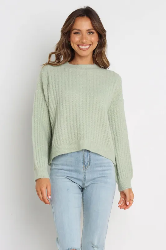 Overdrive Knit Sweater - Mint sold by Petal & Pup