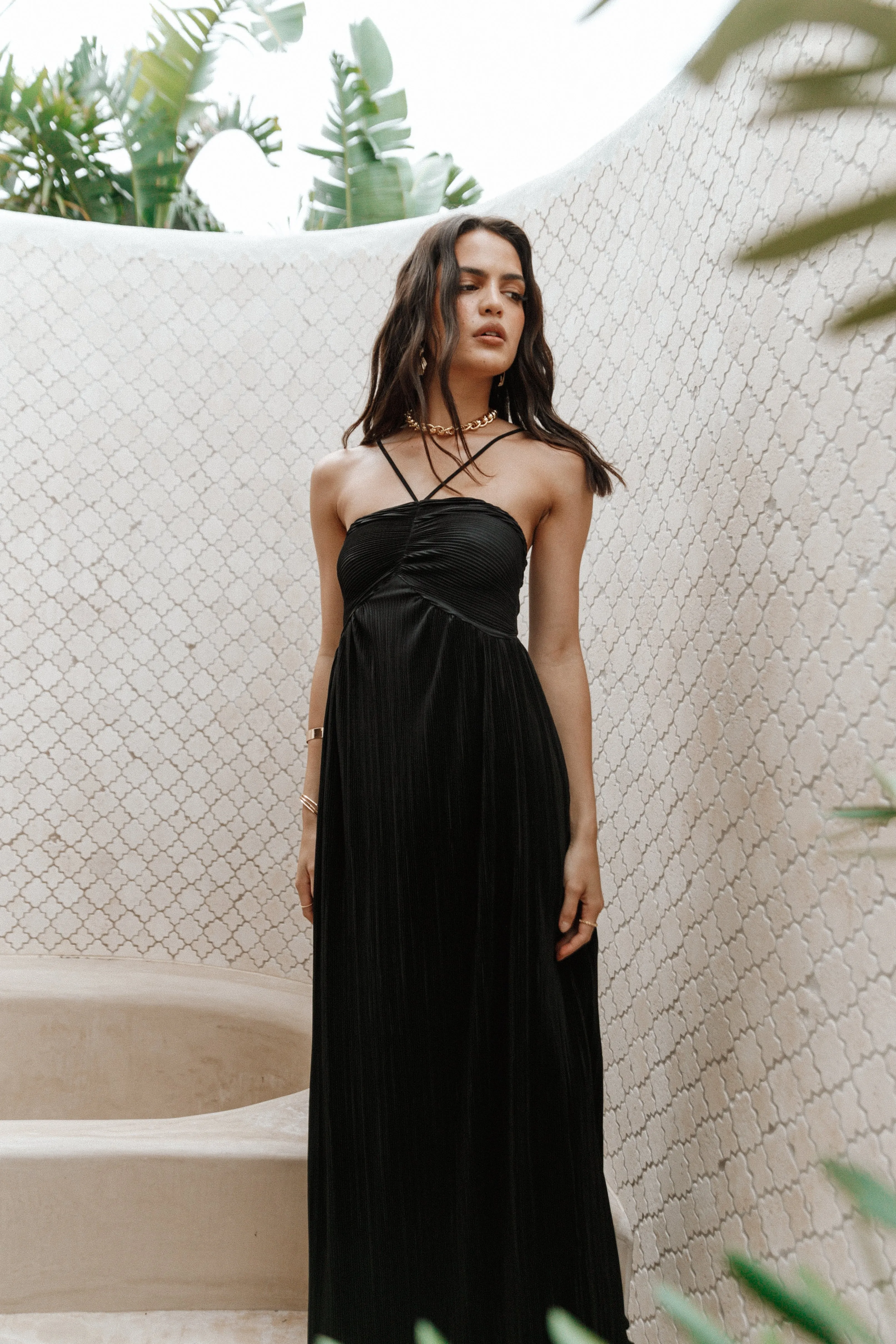 Polly Halterneck Maxi Dress - Black sold by Petal & Pup product image thumbnail 3