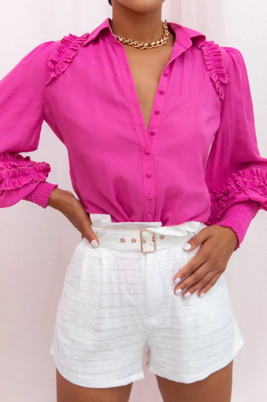 Bettina Shirt - Fuchsia sold by Petal & Pup