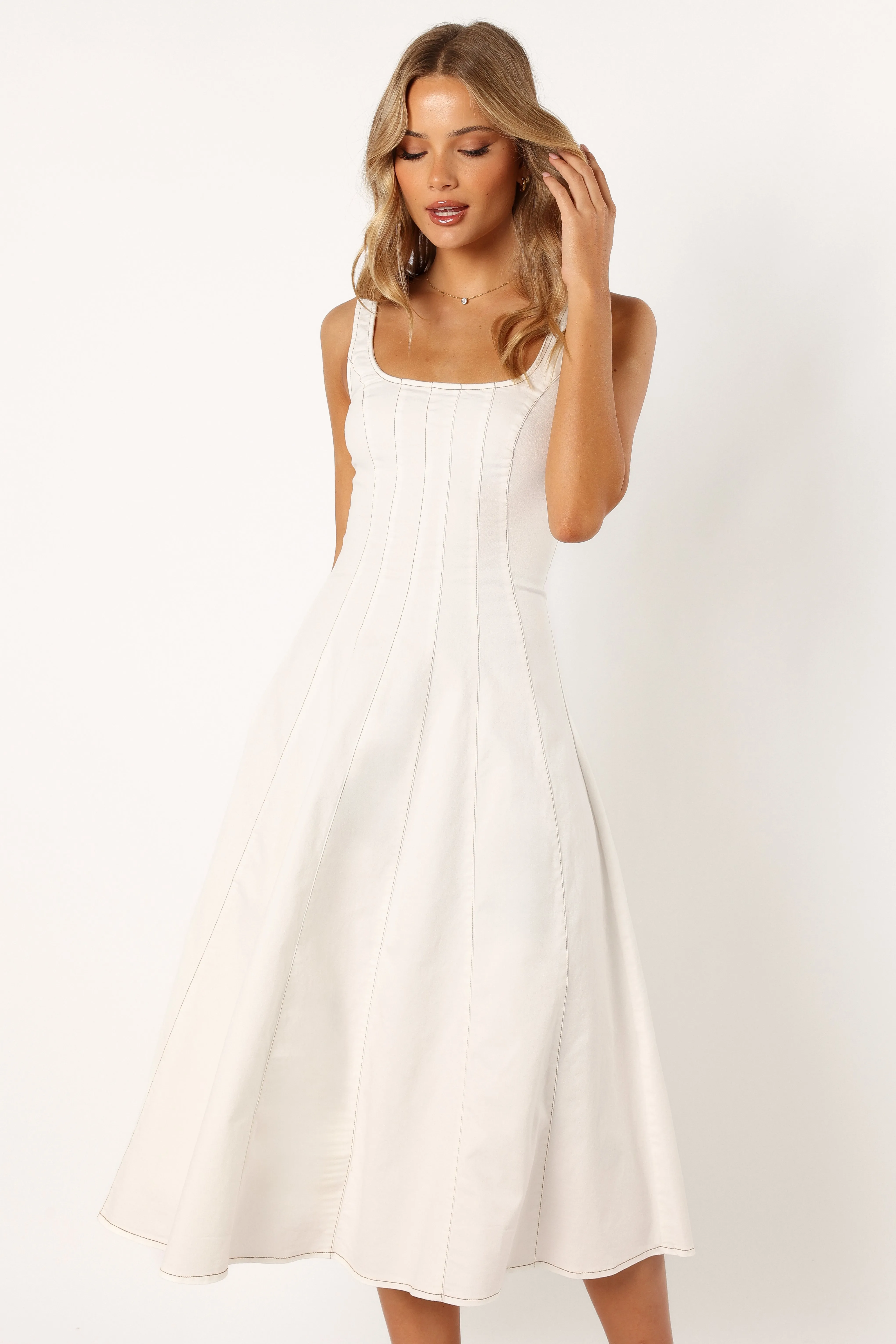 Una Midi Dress - White sold by Petal & Pup product image thumbnail 3