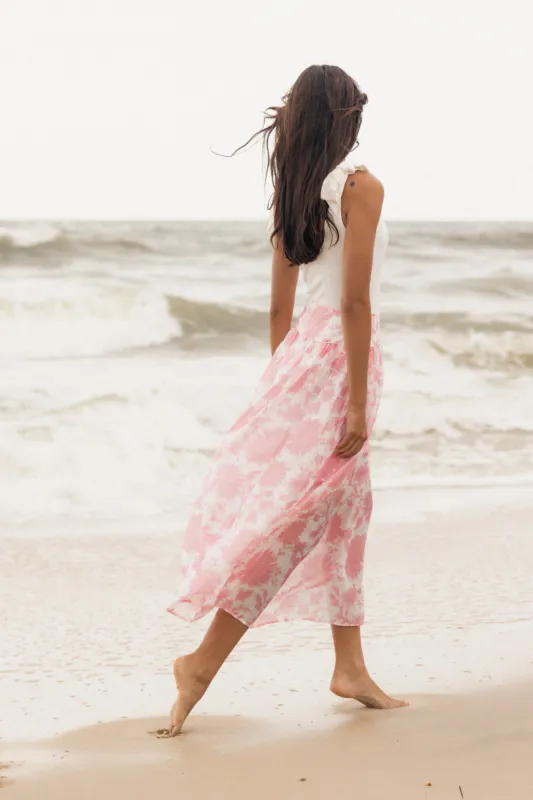Miami Maxi Skirt - Pink Floral sold by Petal & Pup