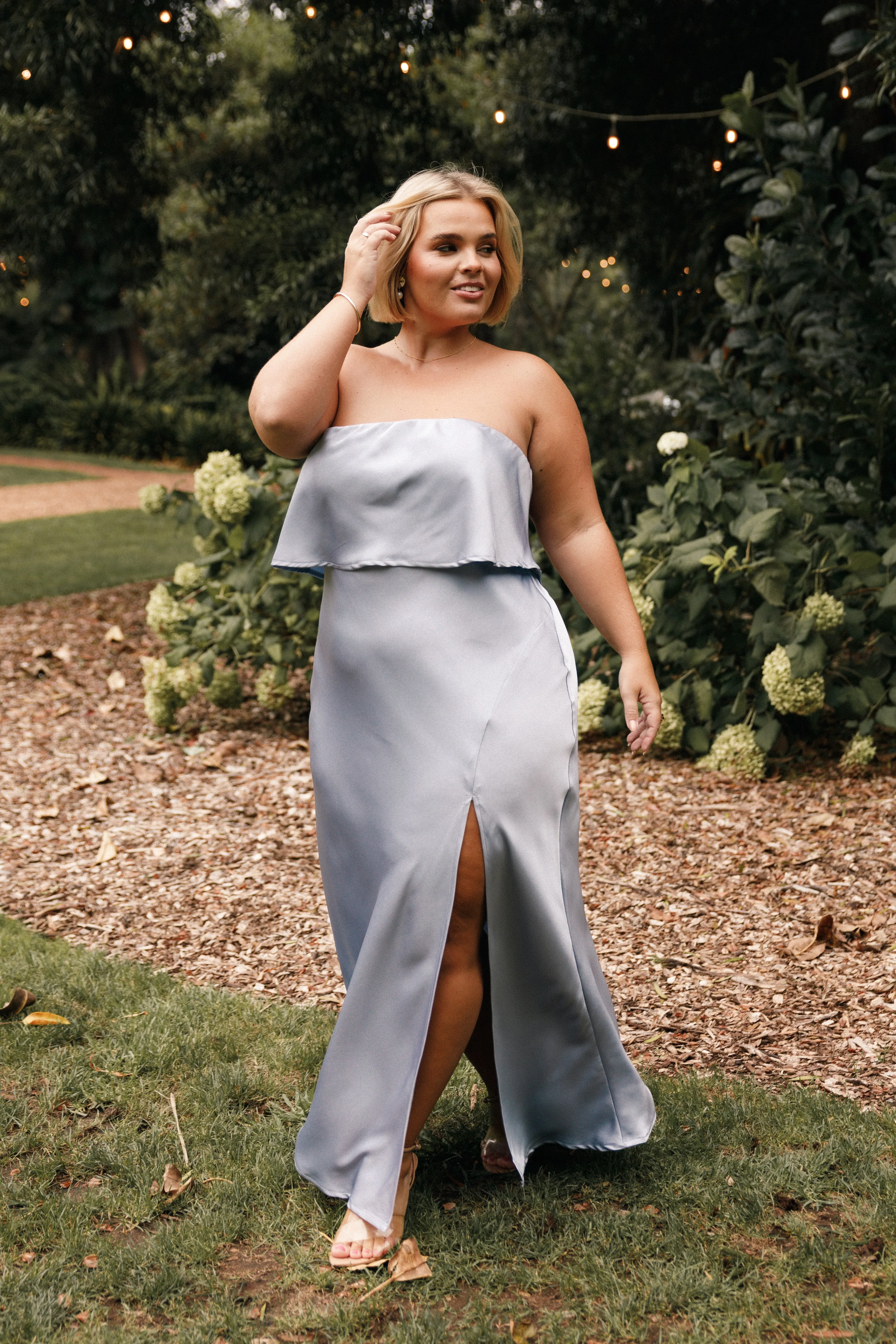 Vienna Strapless Midi Dress - Blue sold by Petal & Pup product image thumbnail 3