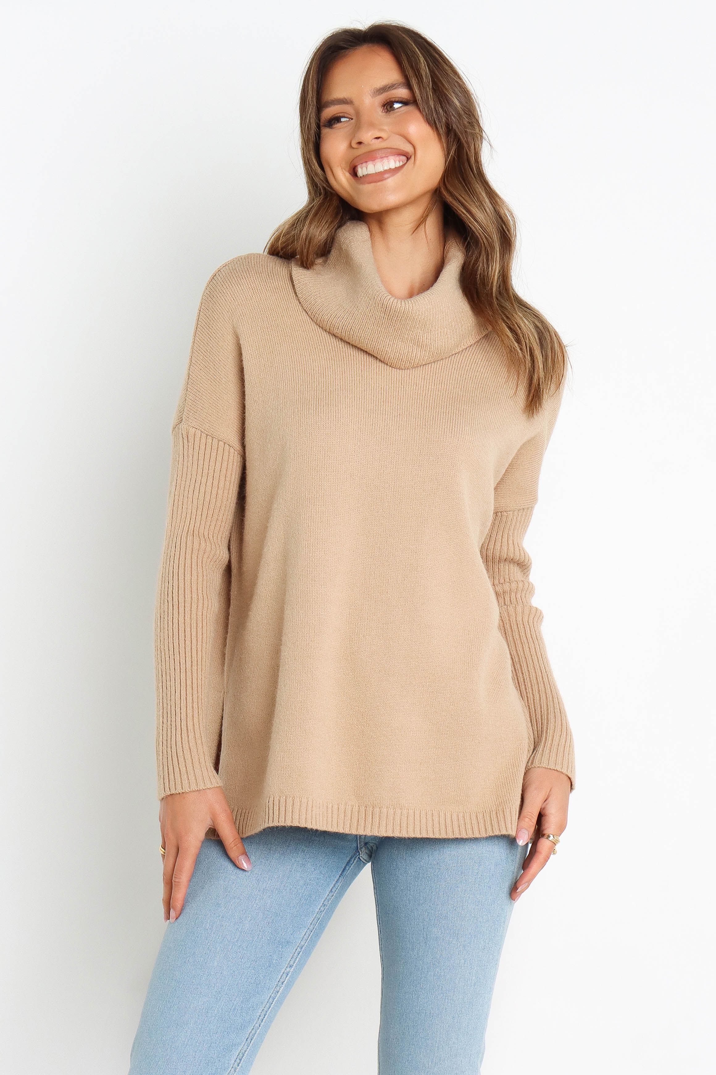 Lorraine Knit Sweater - Beige sold by Petal & Pup