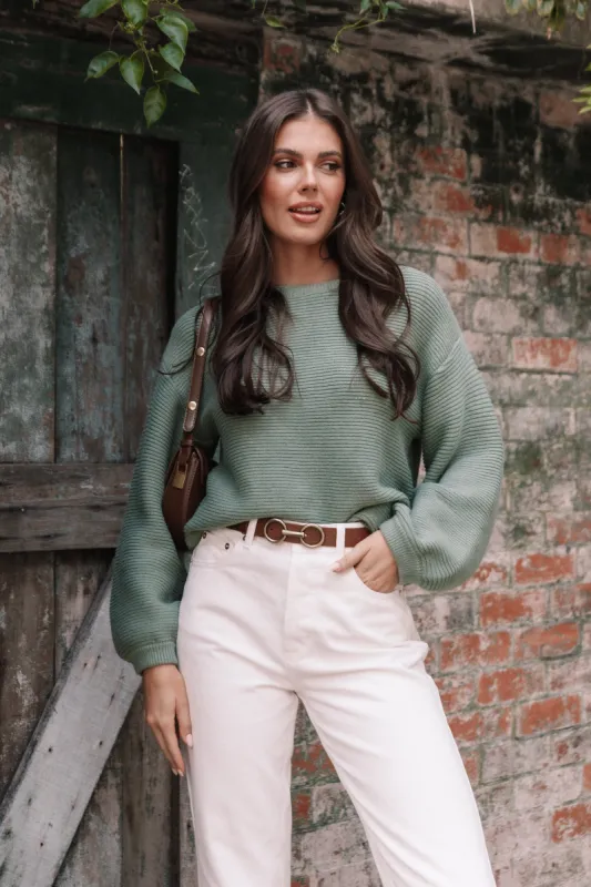 Lakelyn Textured Knit Sweater - Khaki sold by Petal & Pup