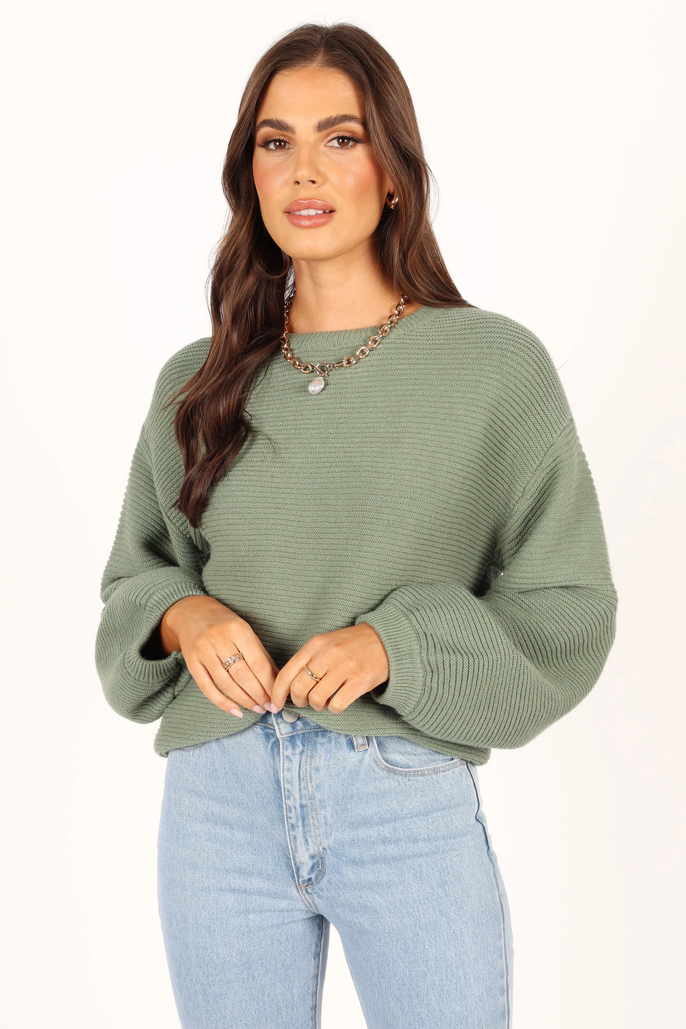 Lakelyn Textured Knit Sweater - Khaki sold by Petal & Pup product image thumbnail 5