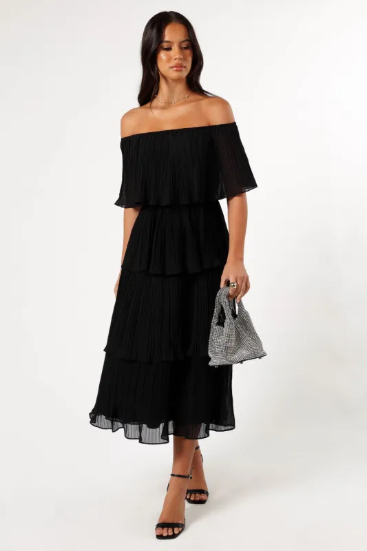 Pearson Strapless Midi Dress - Black sold by Petal & Pup