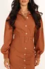 Coco Long Sleeve Midi Dress - Tan sold by Petal & Pup
