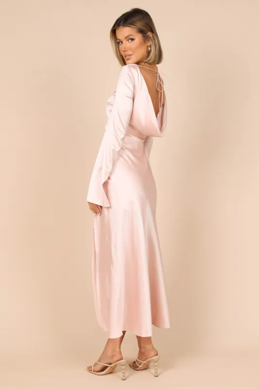 Juxt Open Back Midi Dress - Blush sold by Petal & Pup
