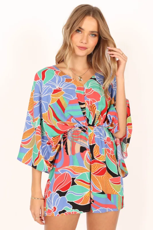 Sammie Kimono Romper - Multi sold by Petal & Pup