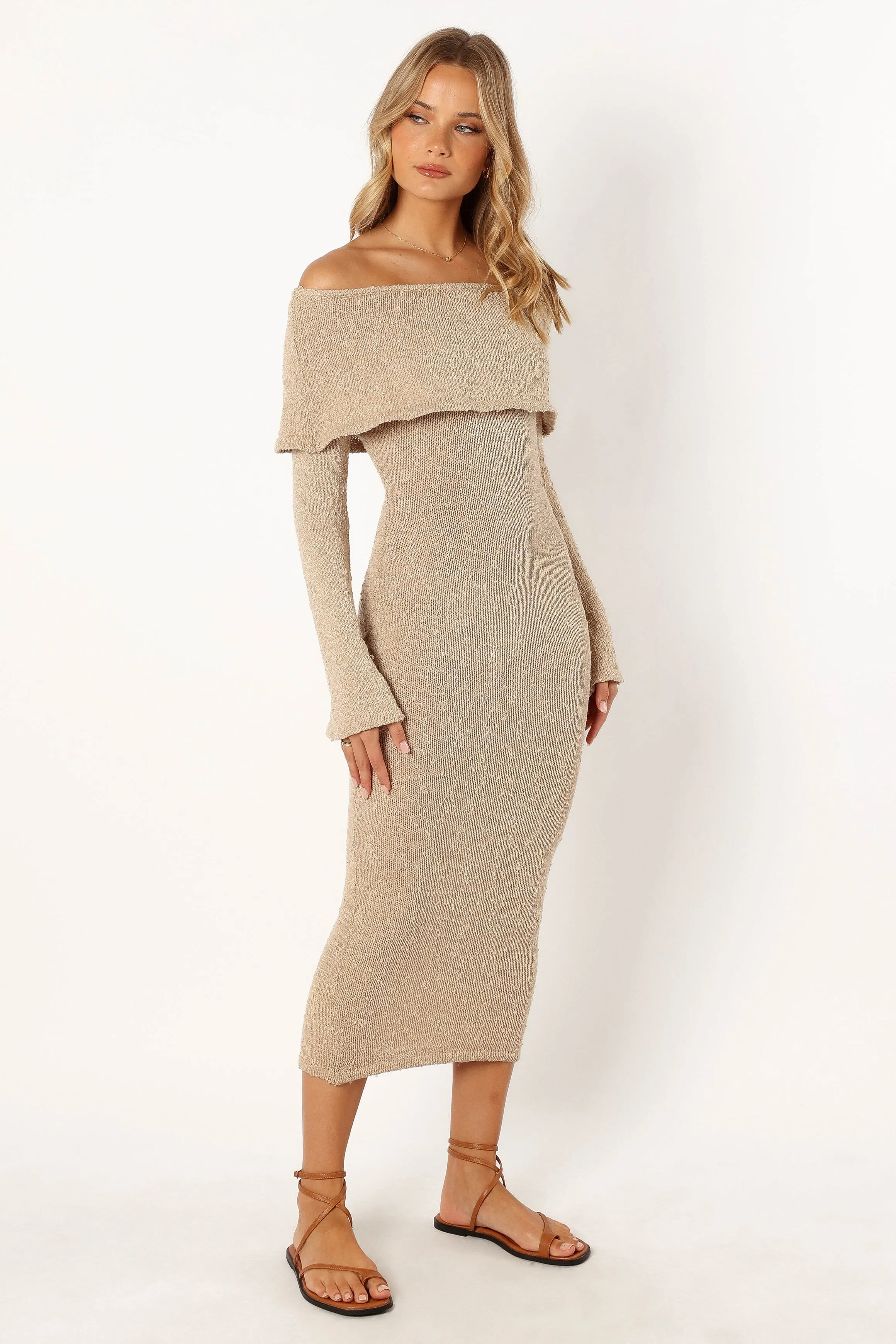 Nikkie Long Sleeve Maxi Dress - Tan sold by Petal & Pup product image thumbnail 5