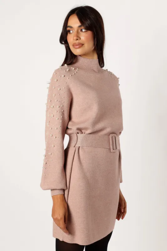 Maeve Long Sleeve Mini Dress - Mocha sold by Petal & Pup