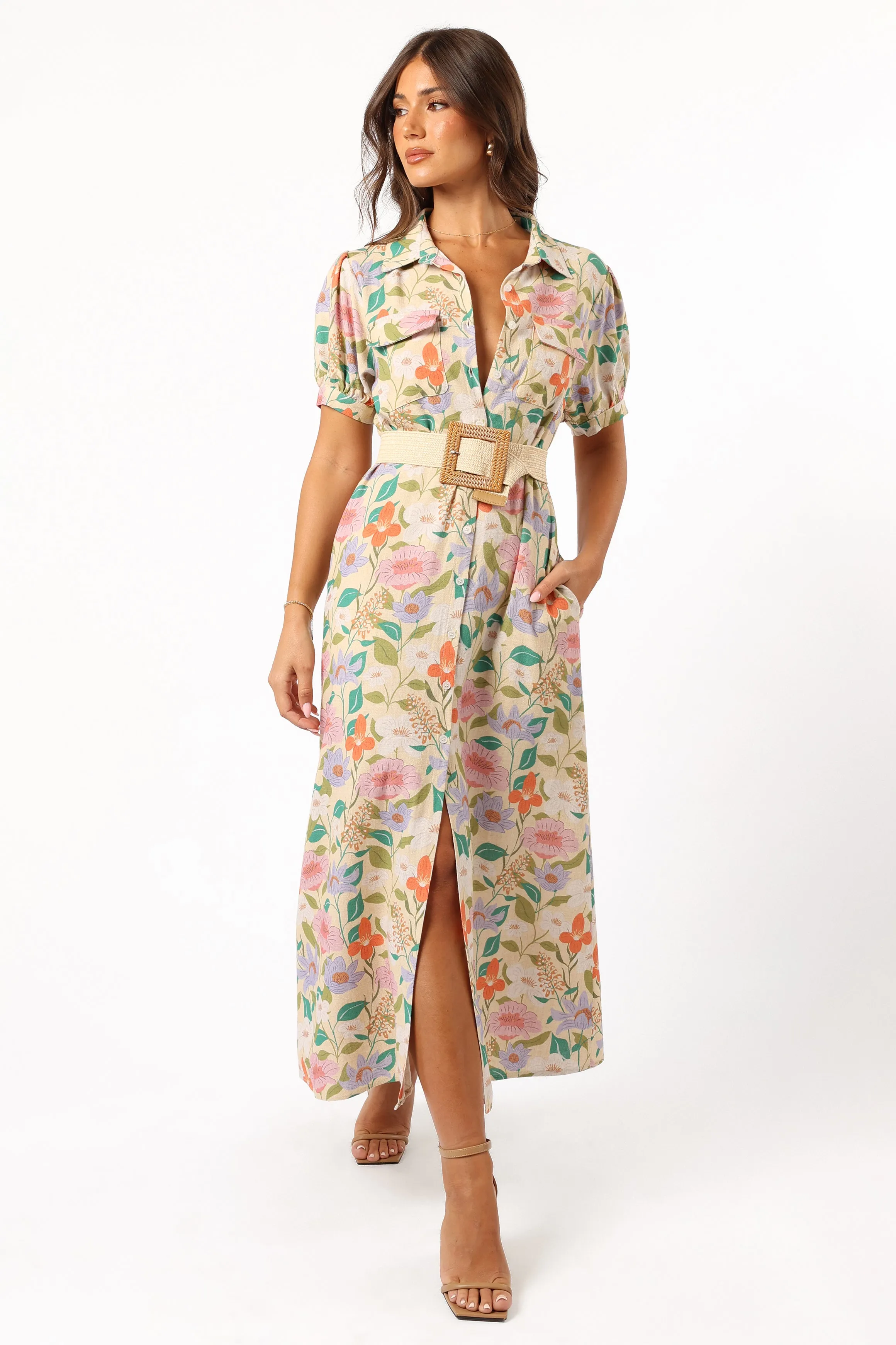 Mason Midi Dress - Multi Floral sold by Petal & Pup