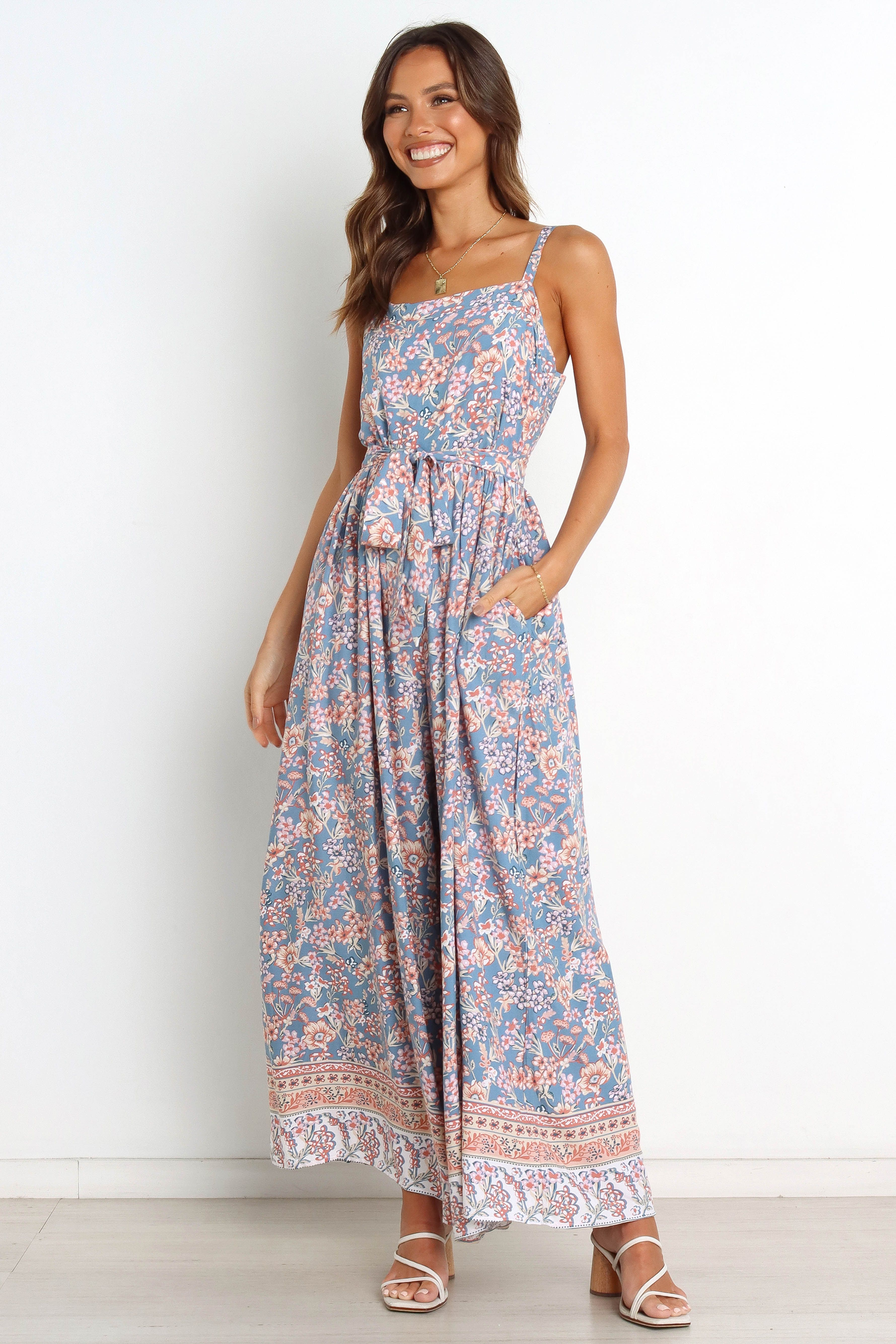 Asha Jumpsuit - Blue sold by Petal & Pup