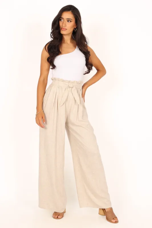 Petra Wide Leg Pant - Oatmeal sold by Petal & Pup