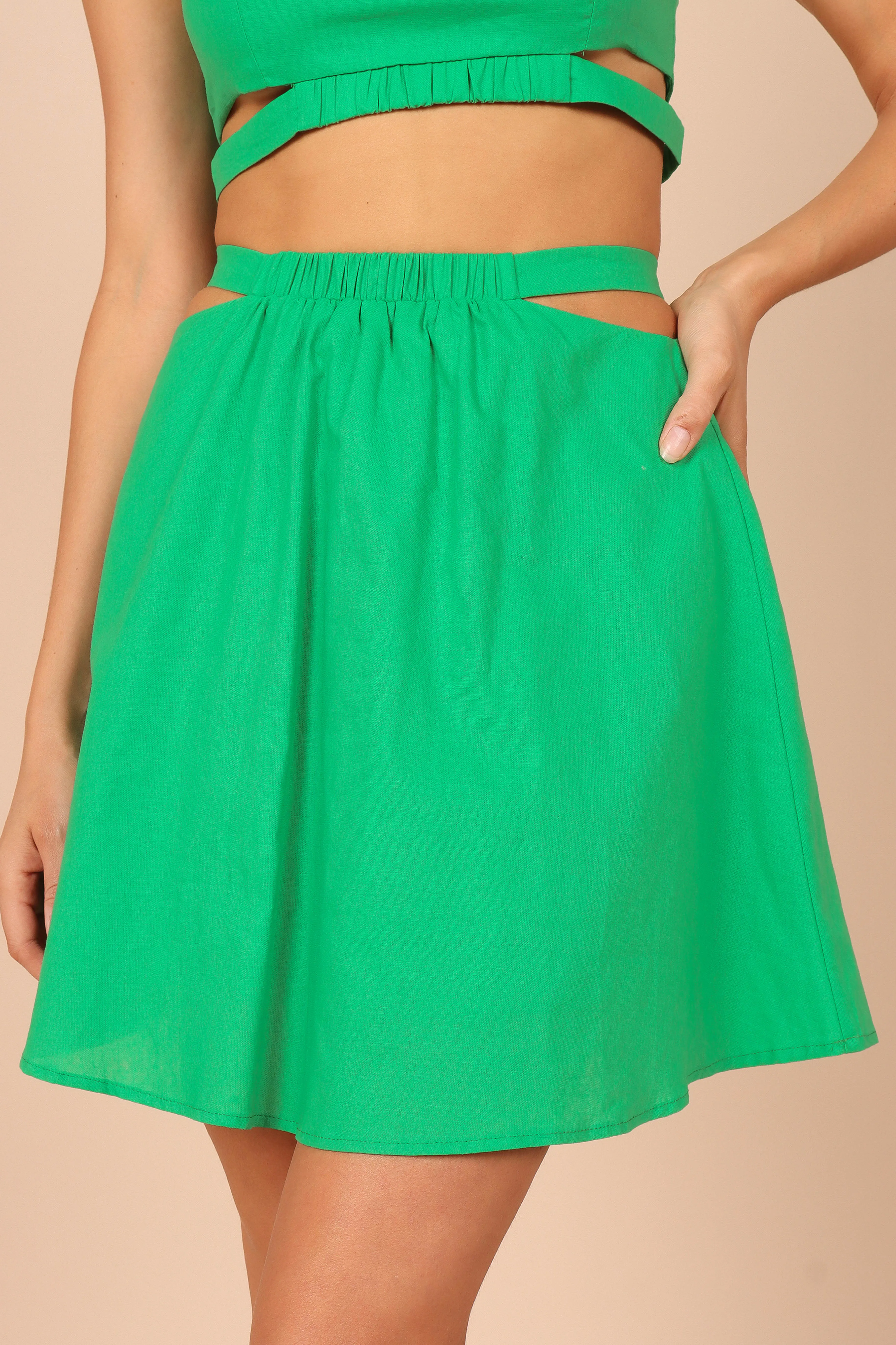 Julia Mini Skirt - Green sold by Petal & Pup product image thumbnail 3