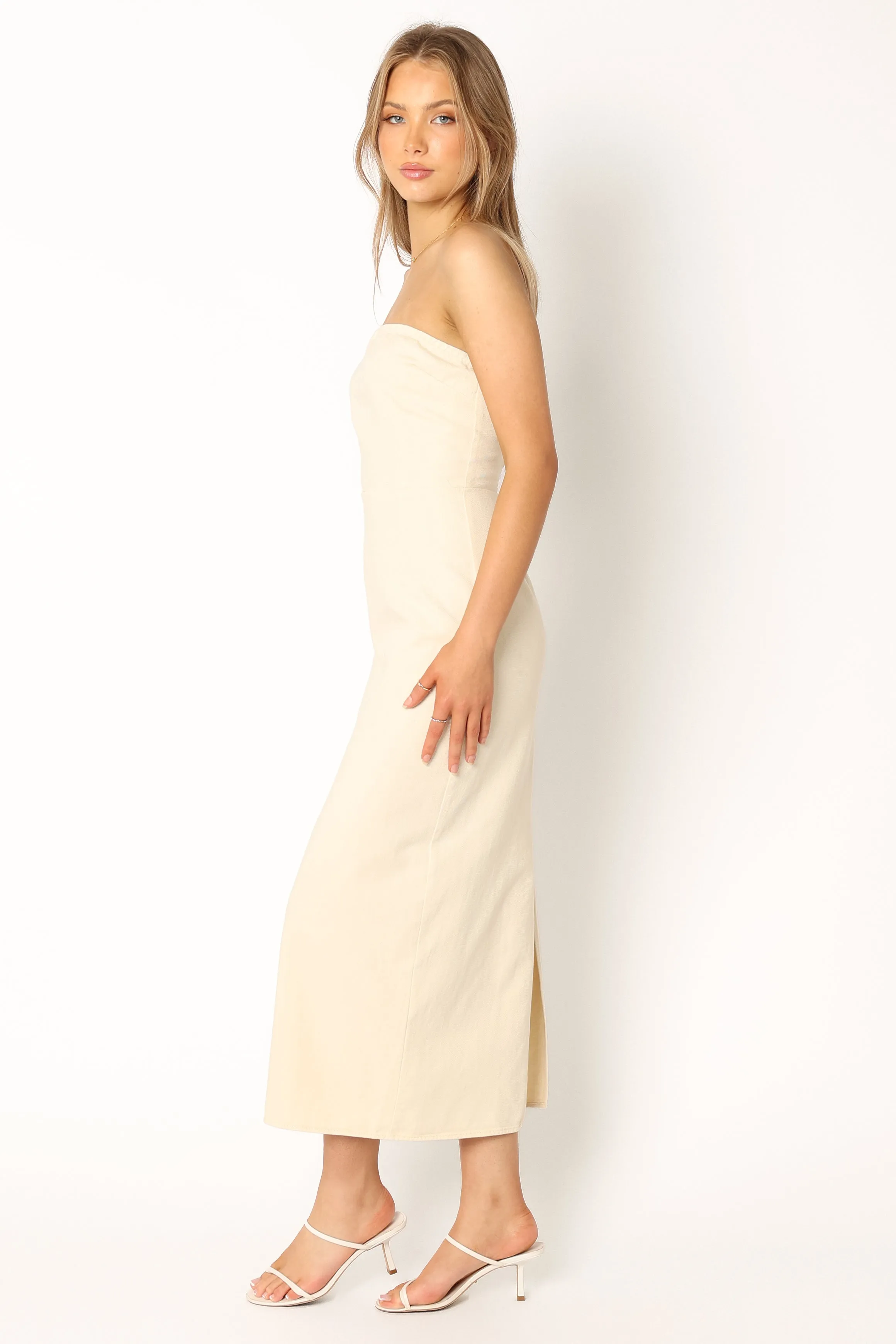 Rory Contrast Stitch Maxi Dress - Ecru sold by Petal & Pup product image thumbnail 5