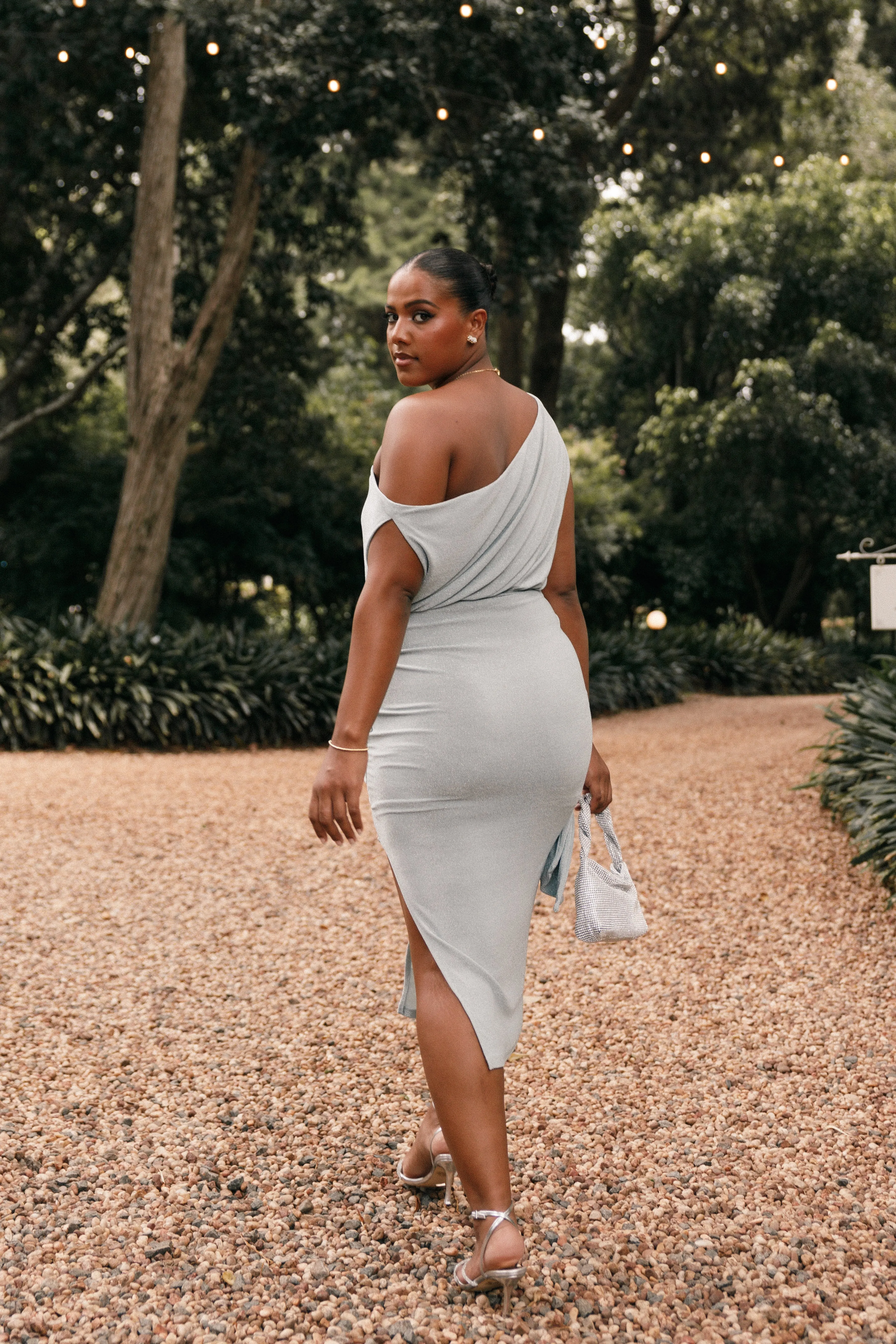 Santiago Off Shoulder Midi Dress - Sage sold by Petal & Pup product image thumbnail 4