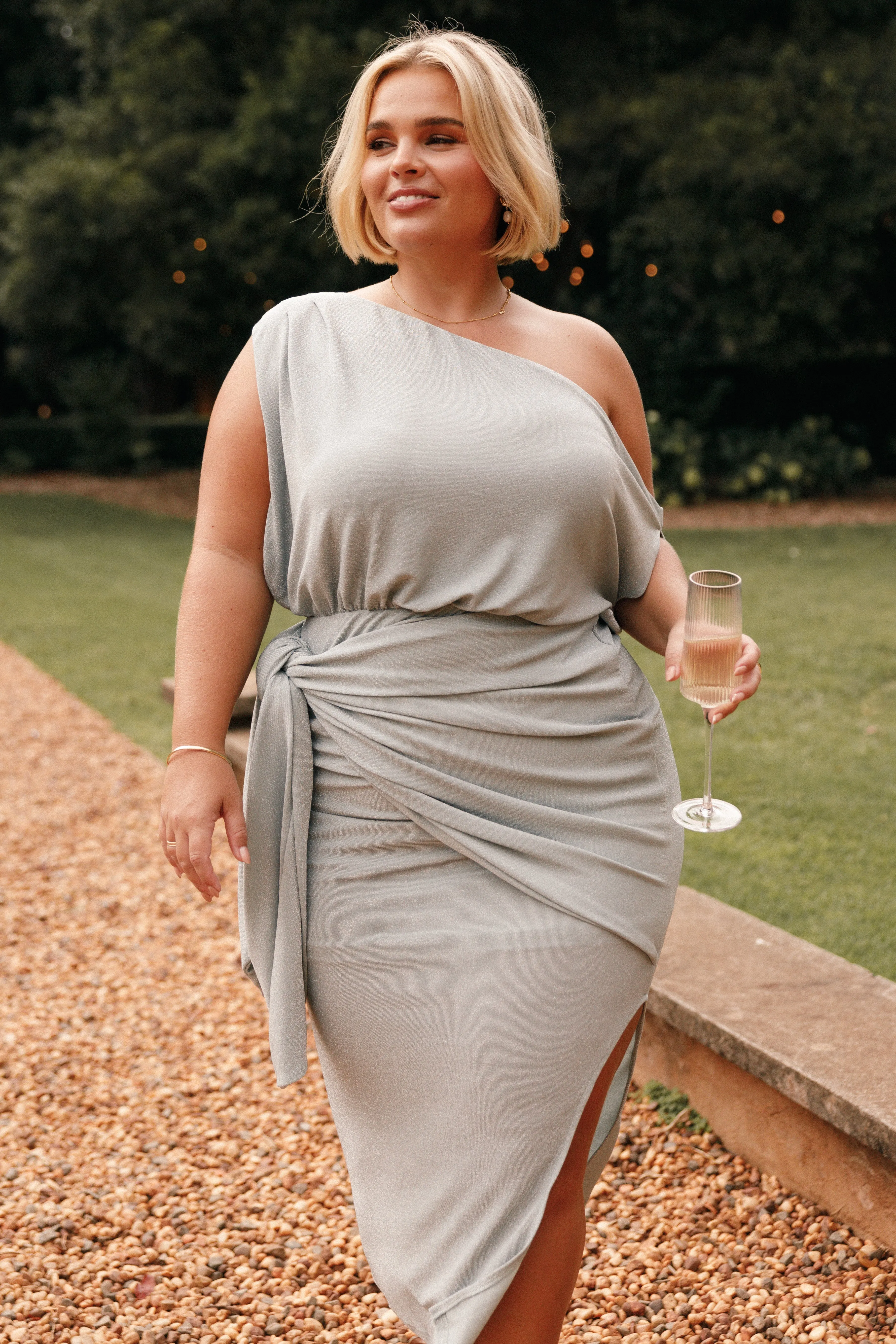 Santiago Off Shoulder Midi Dress - Sage sold by Petal & Pup product image thumbnail 3