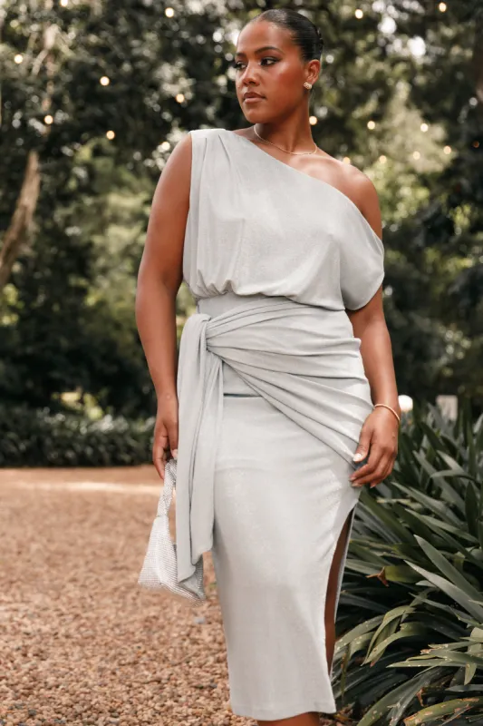 Santiago Off Shoulder Midi Dress - Sage sold by Petal & Pup