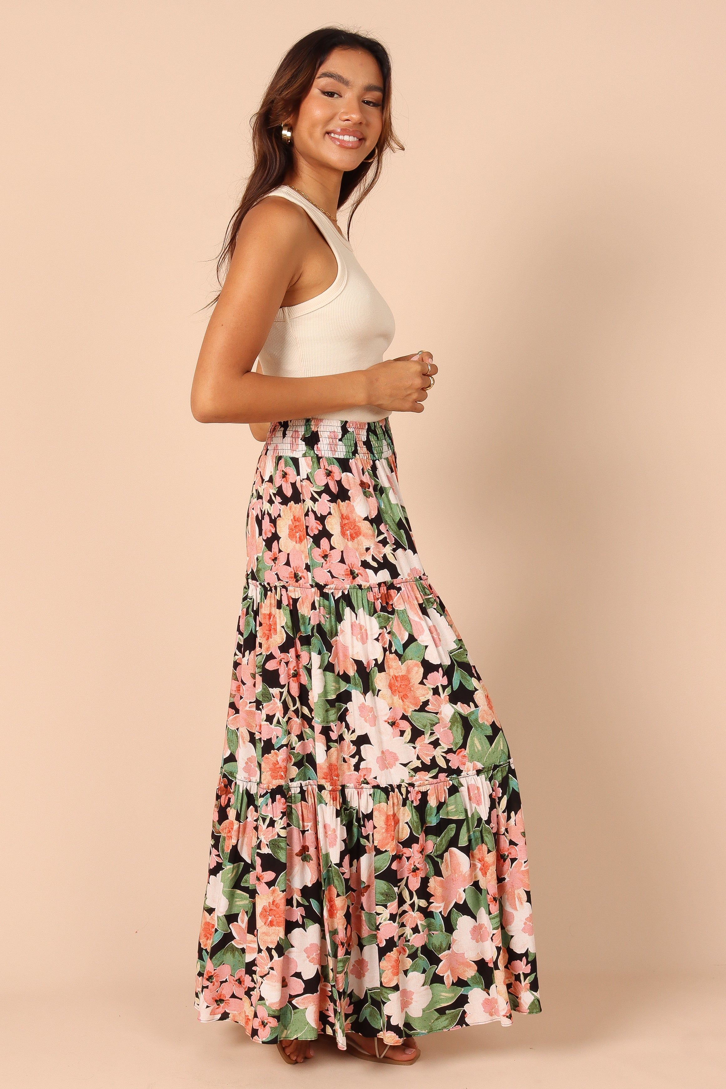 Rhiannan High Waisted Frill Skirt - Black sold by Petal & Pup product image thumbnail 5