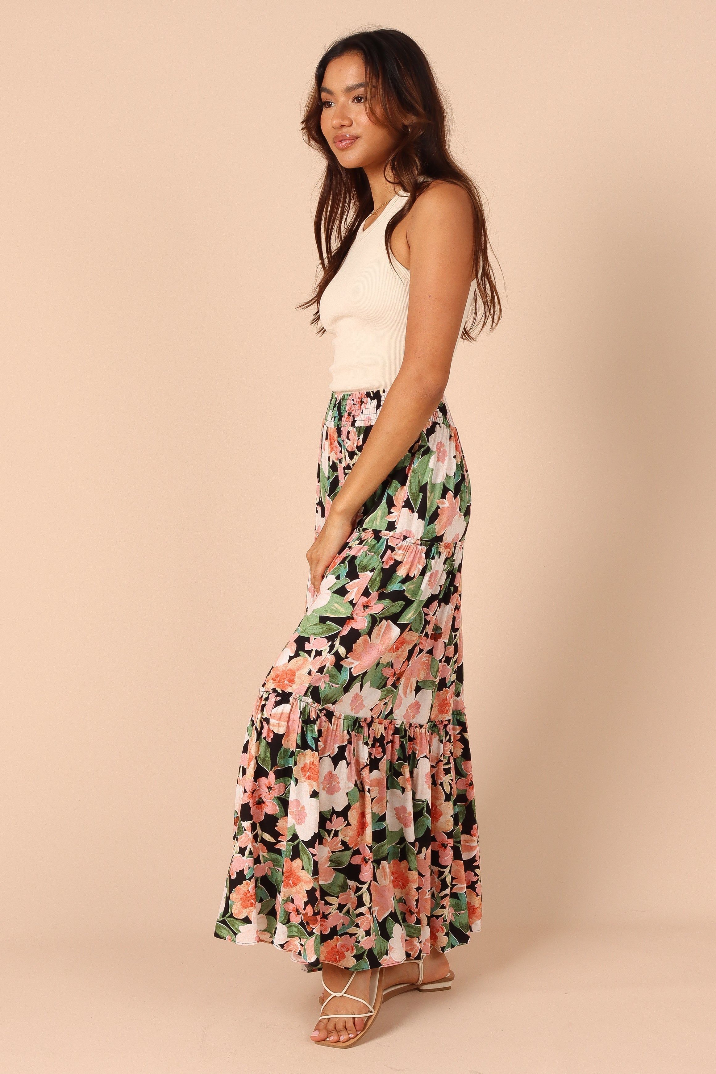 Rhiannan High Waisted Frill Skirt - Black sold by Petal & Pup product image thumbnail 6