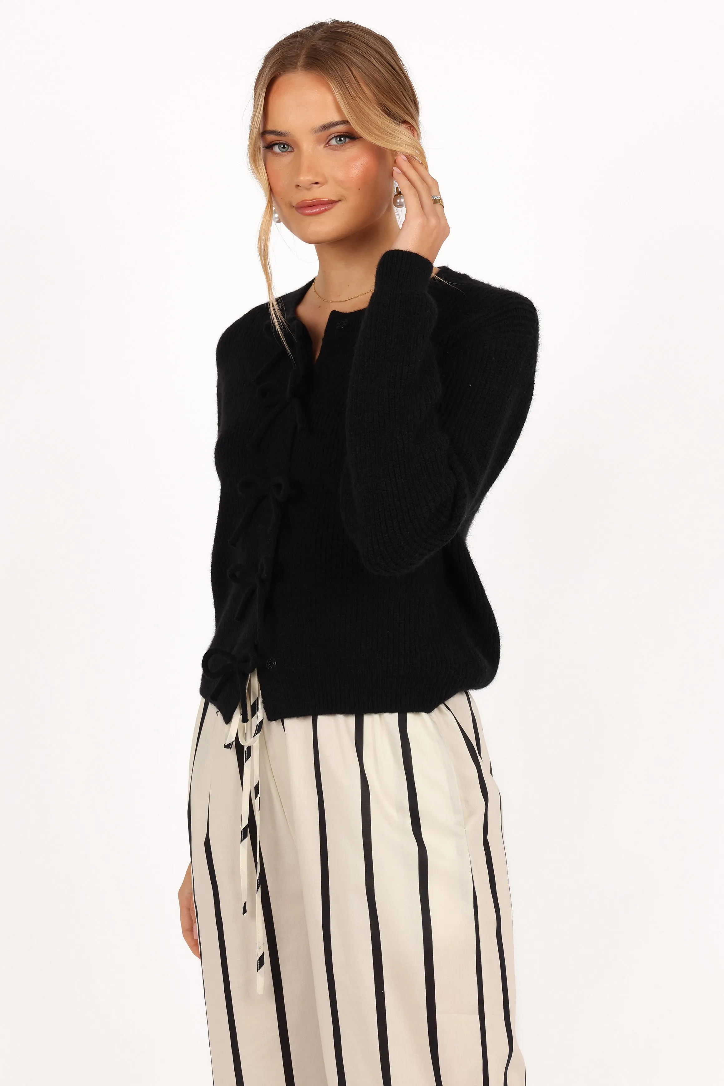 Wilde Bow Front Cardigan - Black sold by Petal & Pup product image thumbnail 5