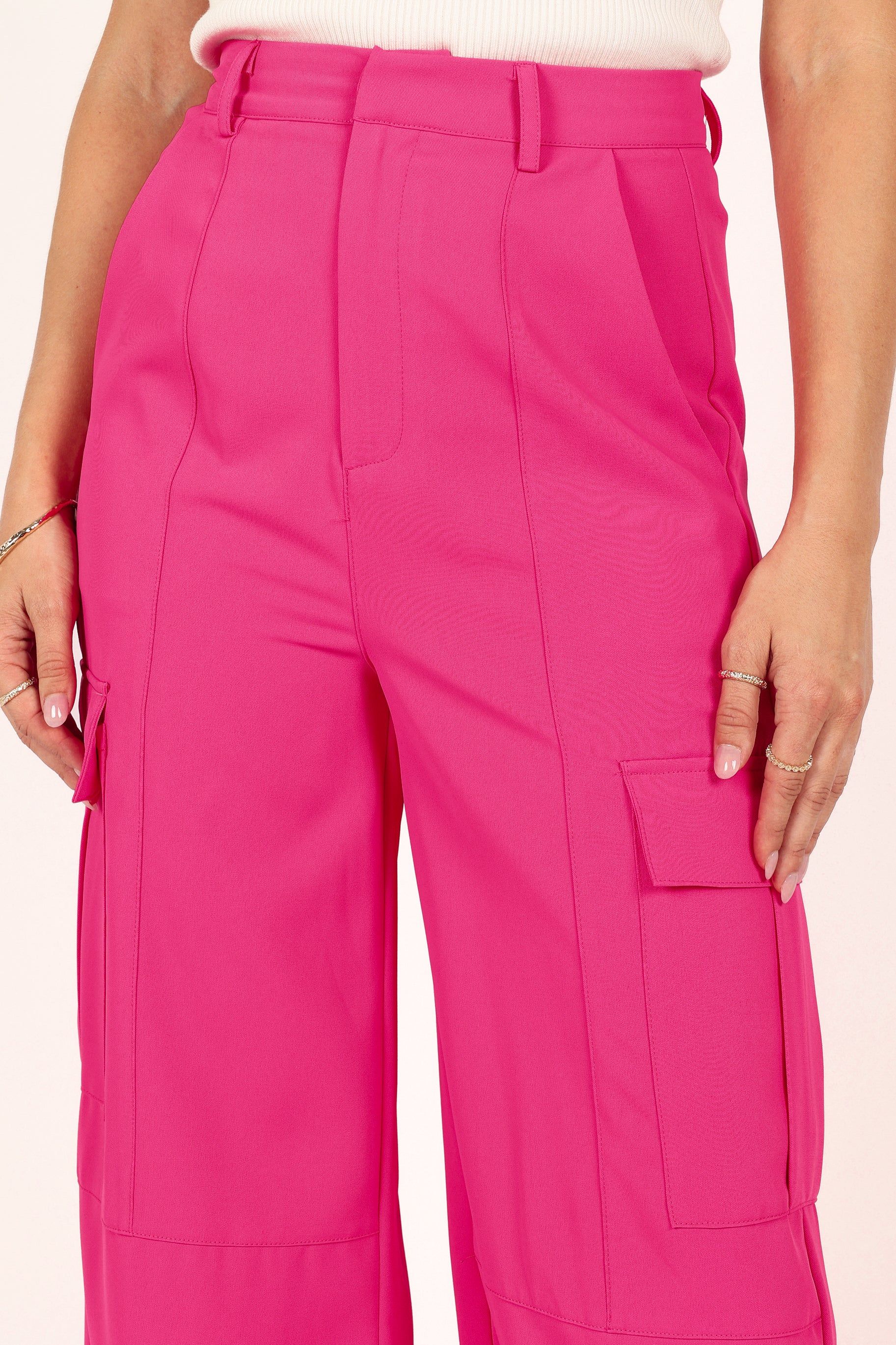 Khloe High Waisted Pant - Bright Pink sold by Petal & Pup product image thumbnail 2