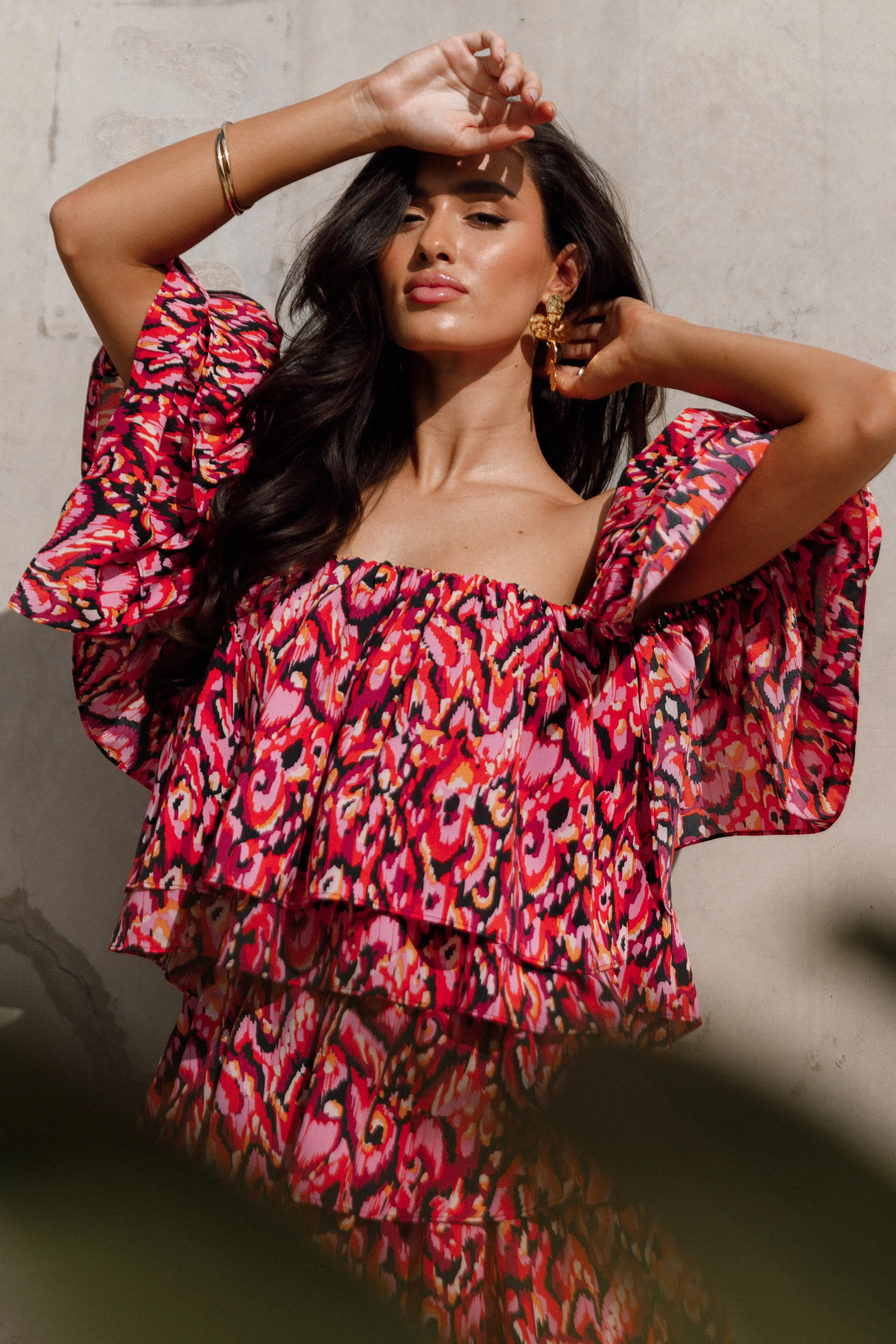 Sofia Off Shoulder Top - Multi sold by Petal & Pup