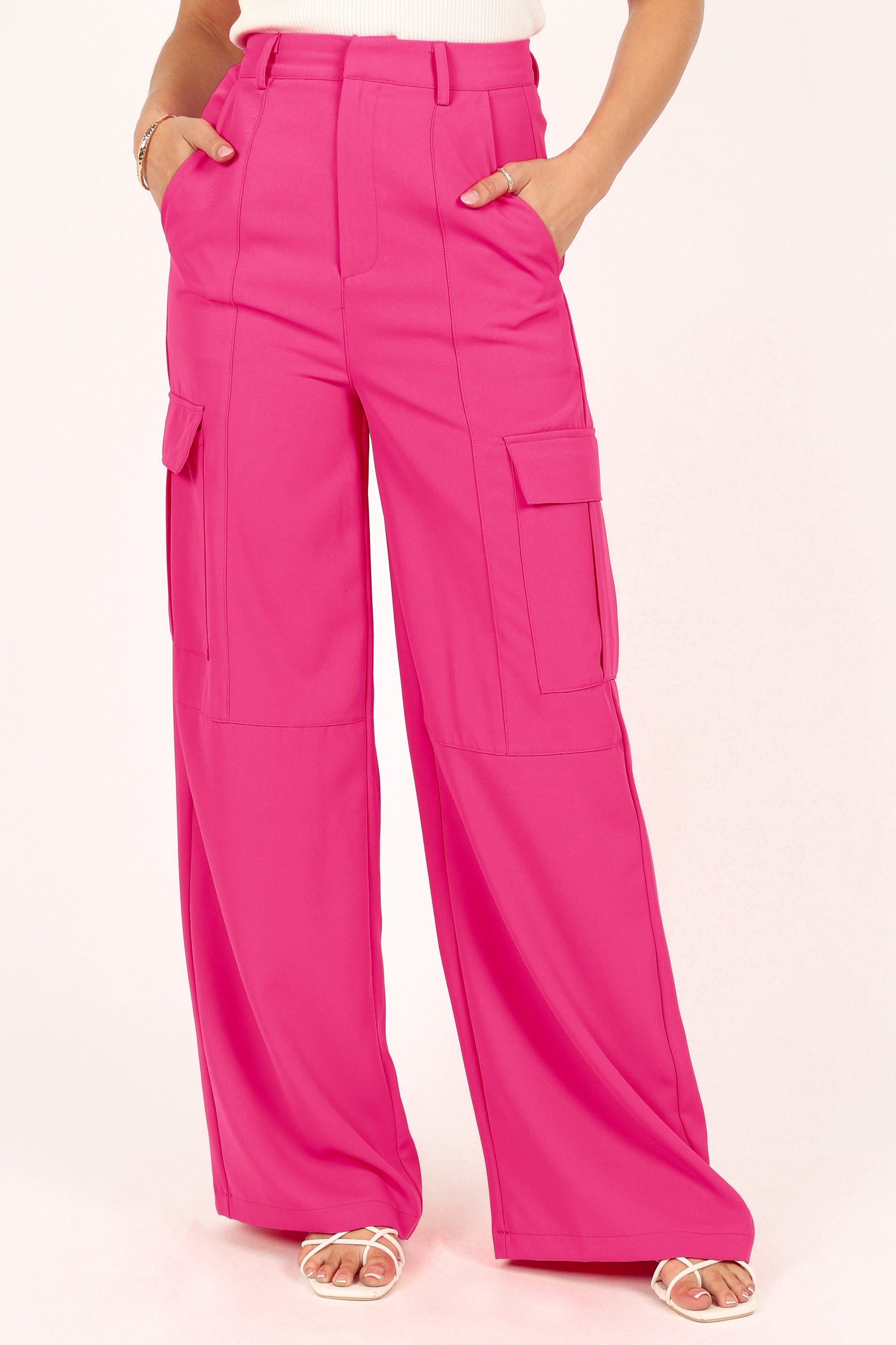 Khloe High Waisted Pant - Bright Pink sold by Petal & Pup product image thumbnail 3