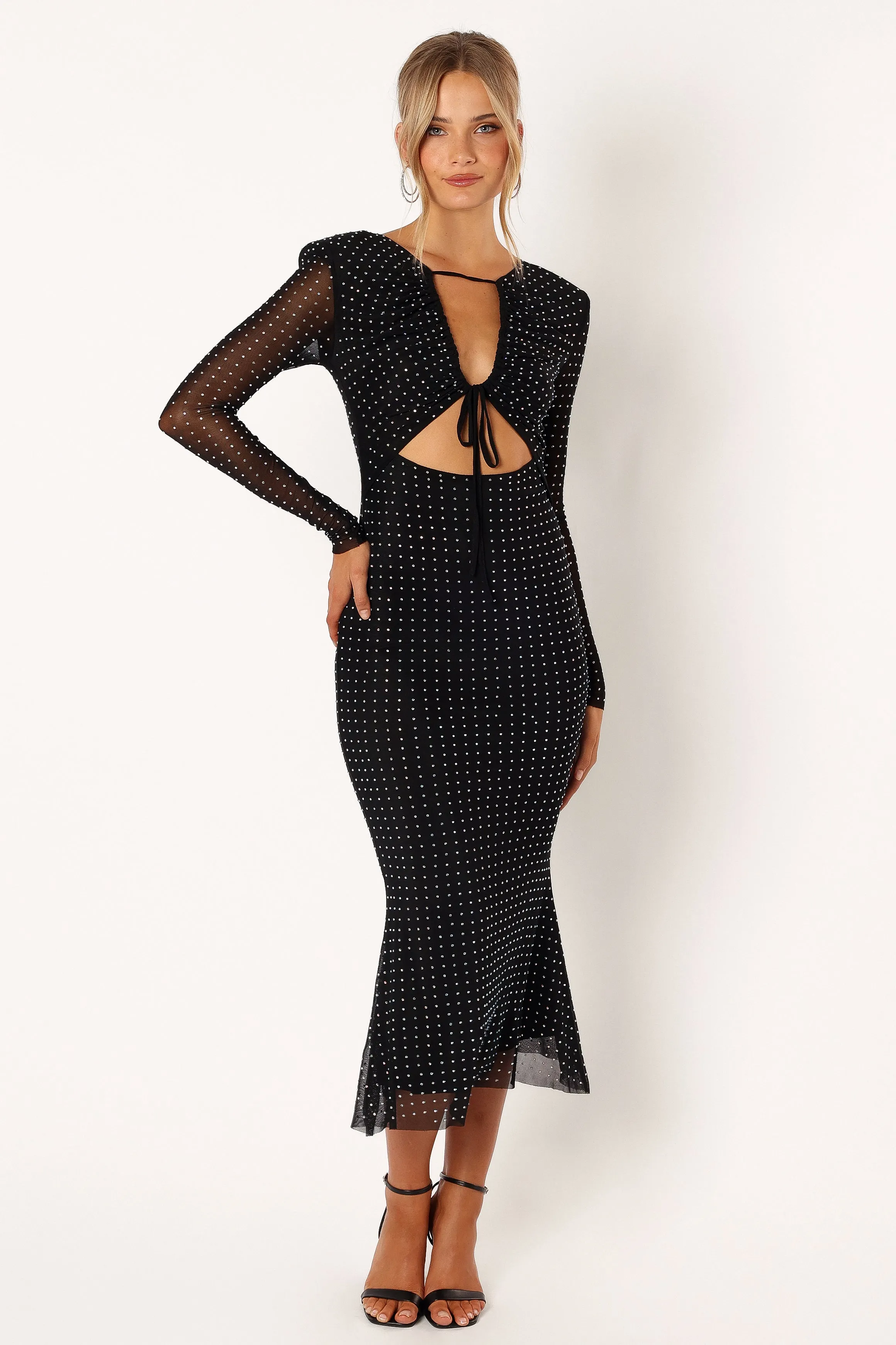 Salvatore Long Sleeve Midi Dress - Black sold by Petal & Pup product image thumbnail 5
