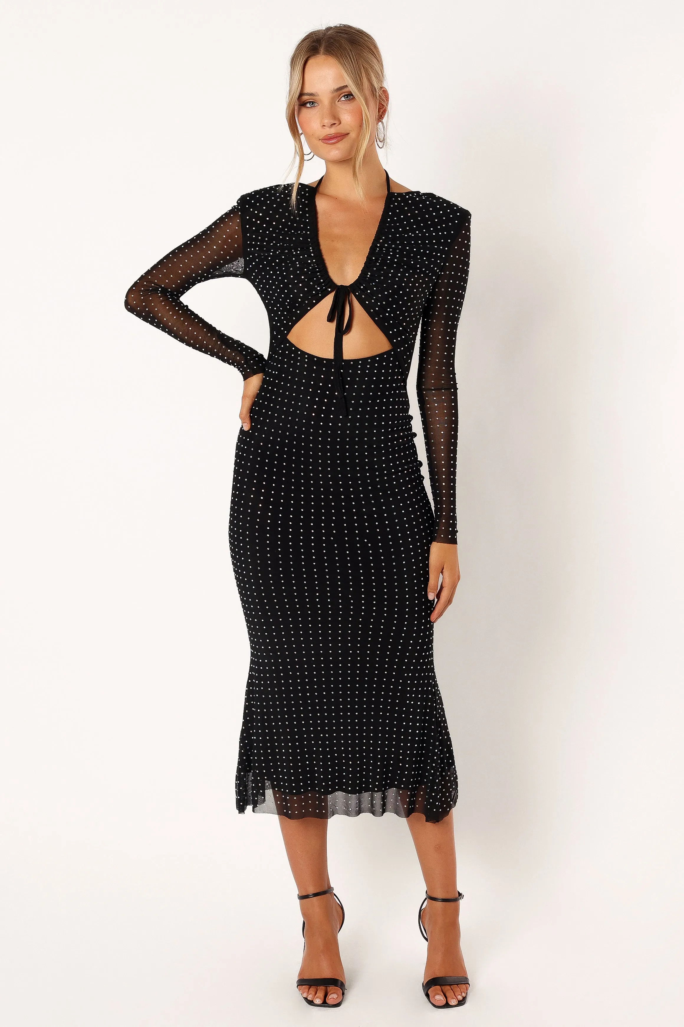 Salvatore Long Sleeve Midi Dress - Black sold by Petal & Pup product image thumbnail 4