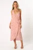 Abigail Wrap Midi Dress - Pink Swirl sold by Petal & Pup