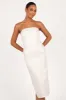 Avah Strapless Midi Dress - White sold by Petal & Pup