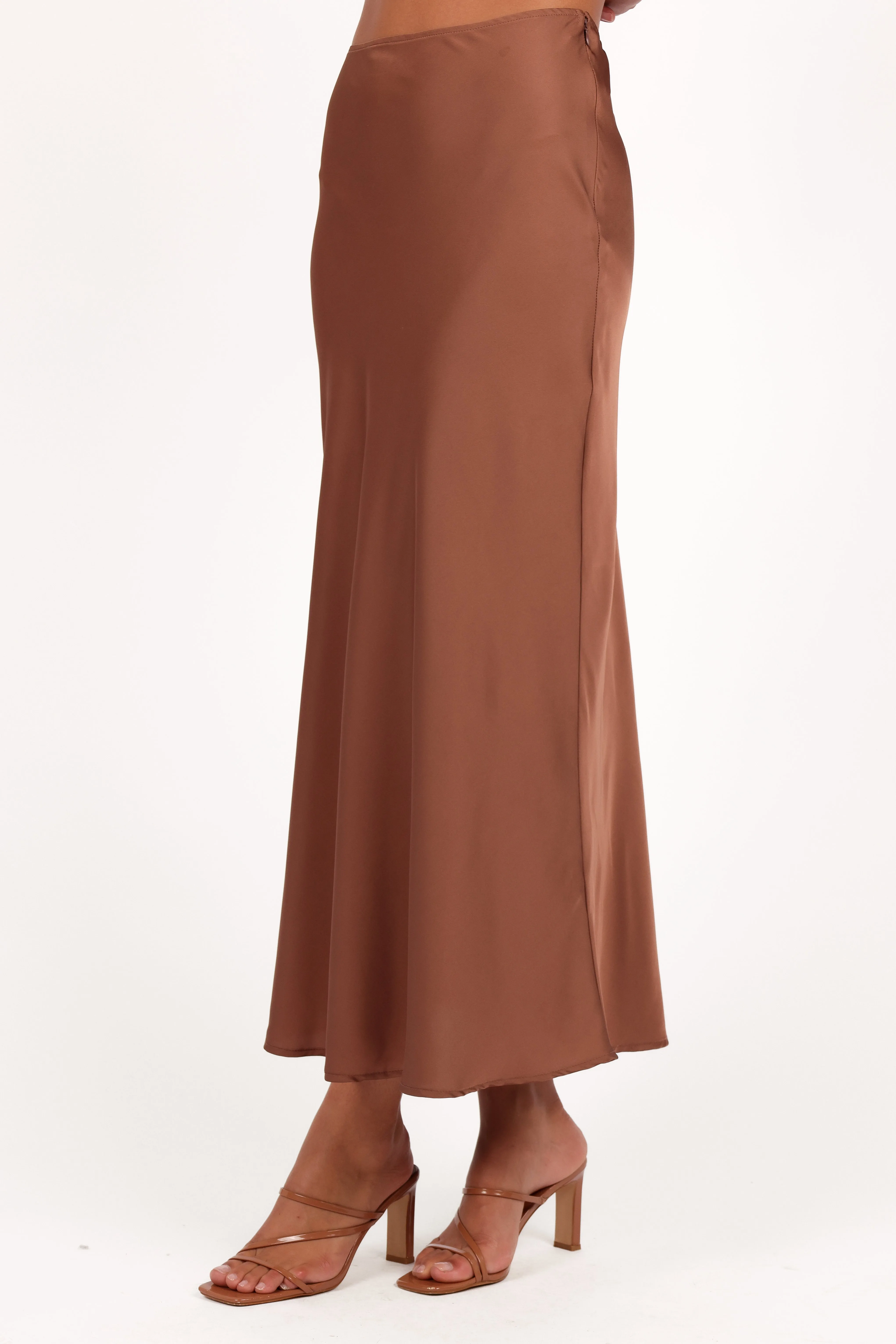 Nellie Satin Midi Skirt - Banksia Brown sold by Petal & Pup product image thumbnail 4