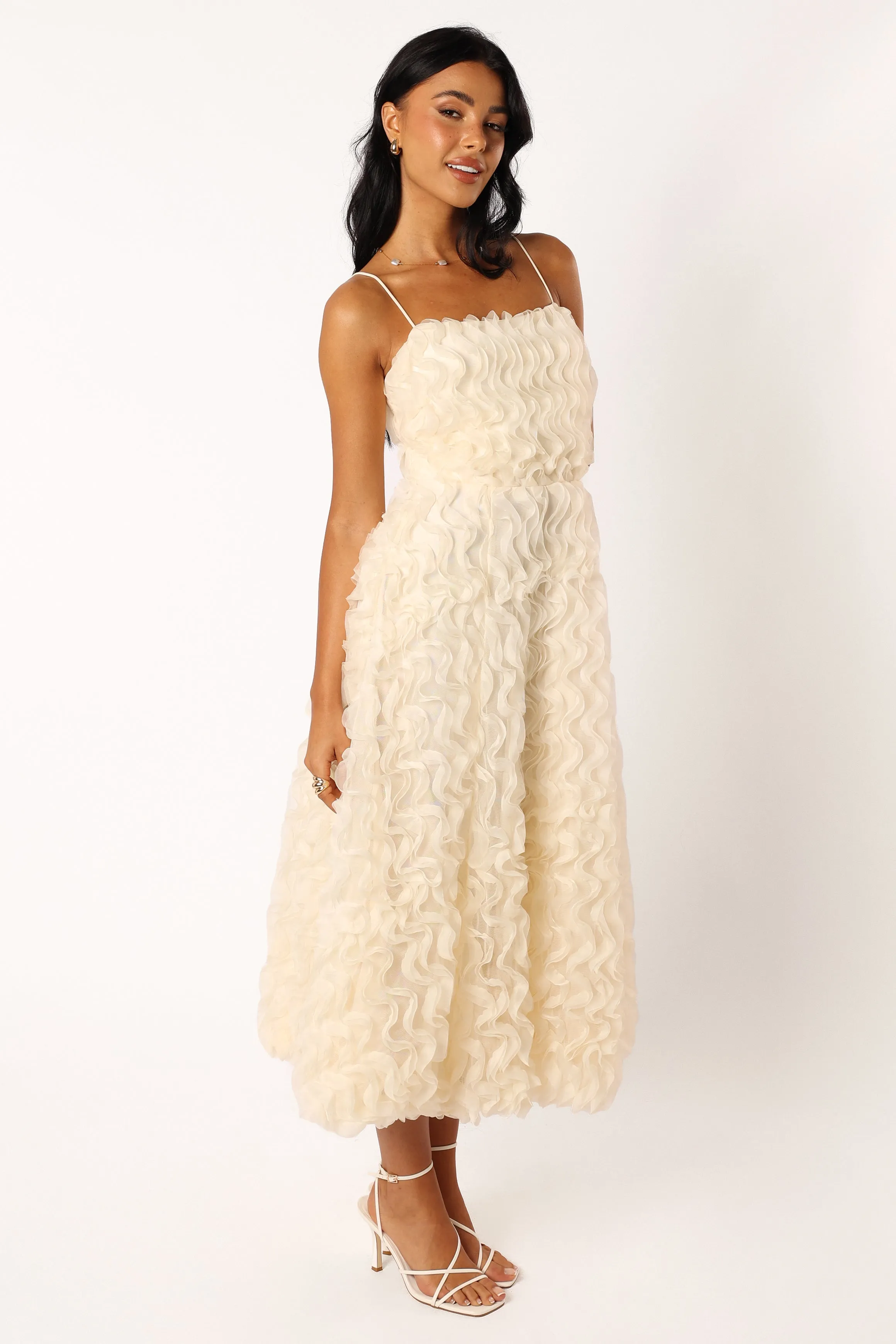Kade Textured Midi Dress - White sold by Petal & Pup product image thumbnail 3