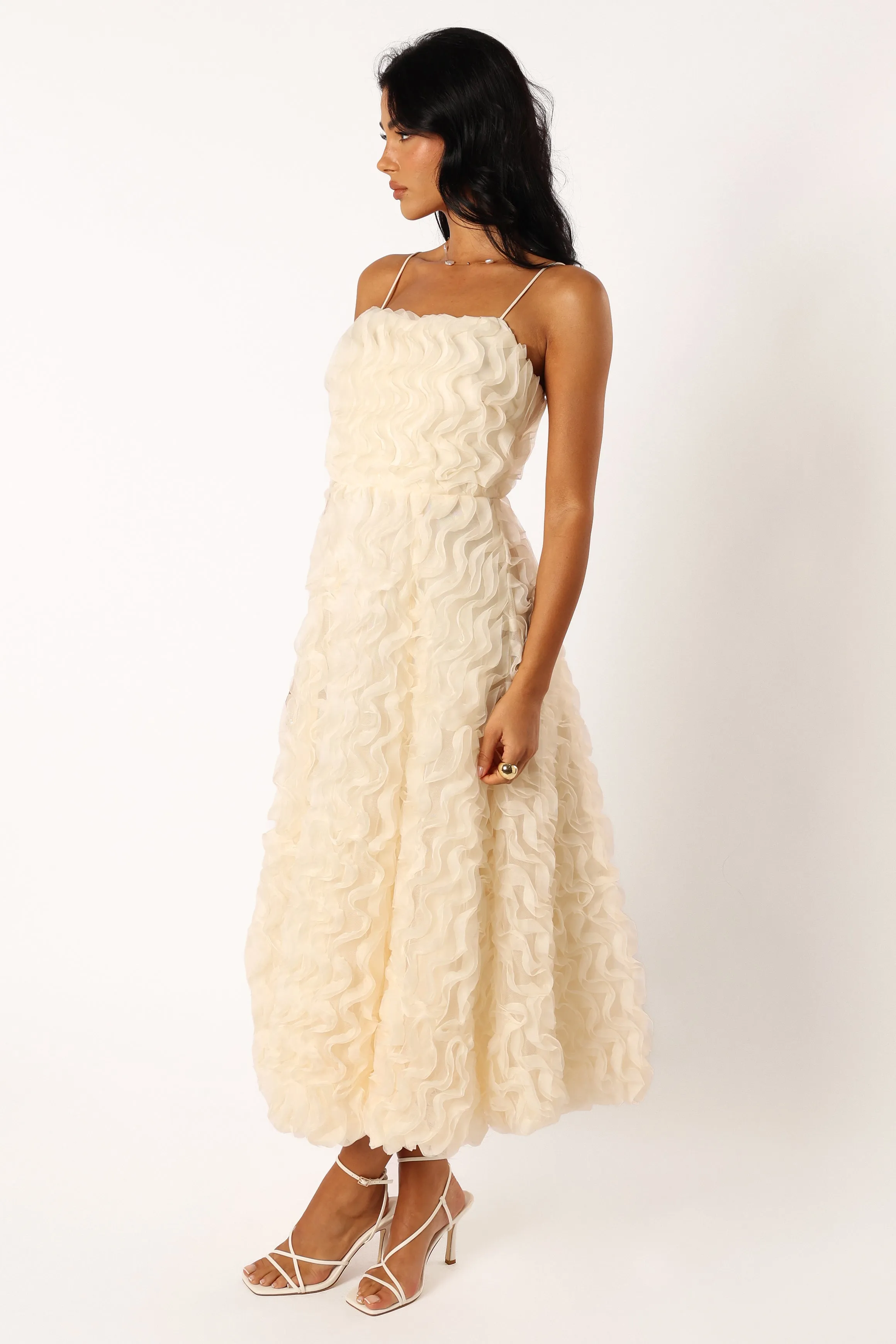 Kade Textured Midi Dress - White sold by Petal & Pup product image thumbnail 4