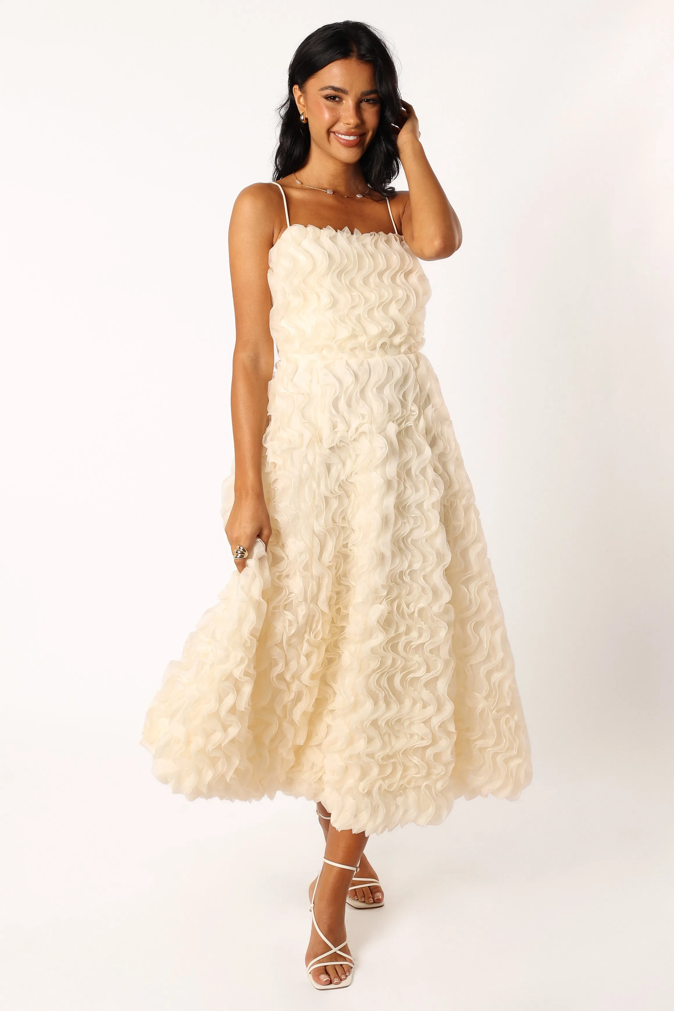 Kade Textured Midi Dress - White sold by Petal & Pup product image thumbnail 2