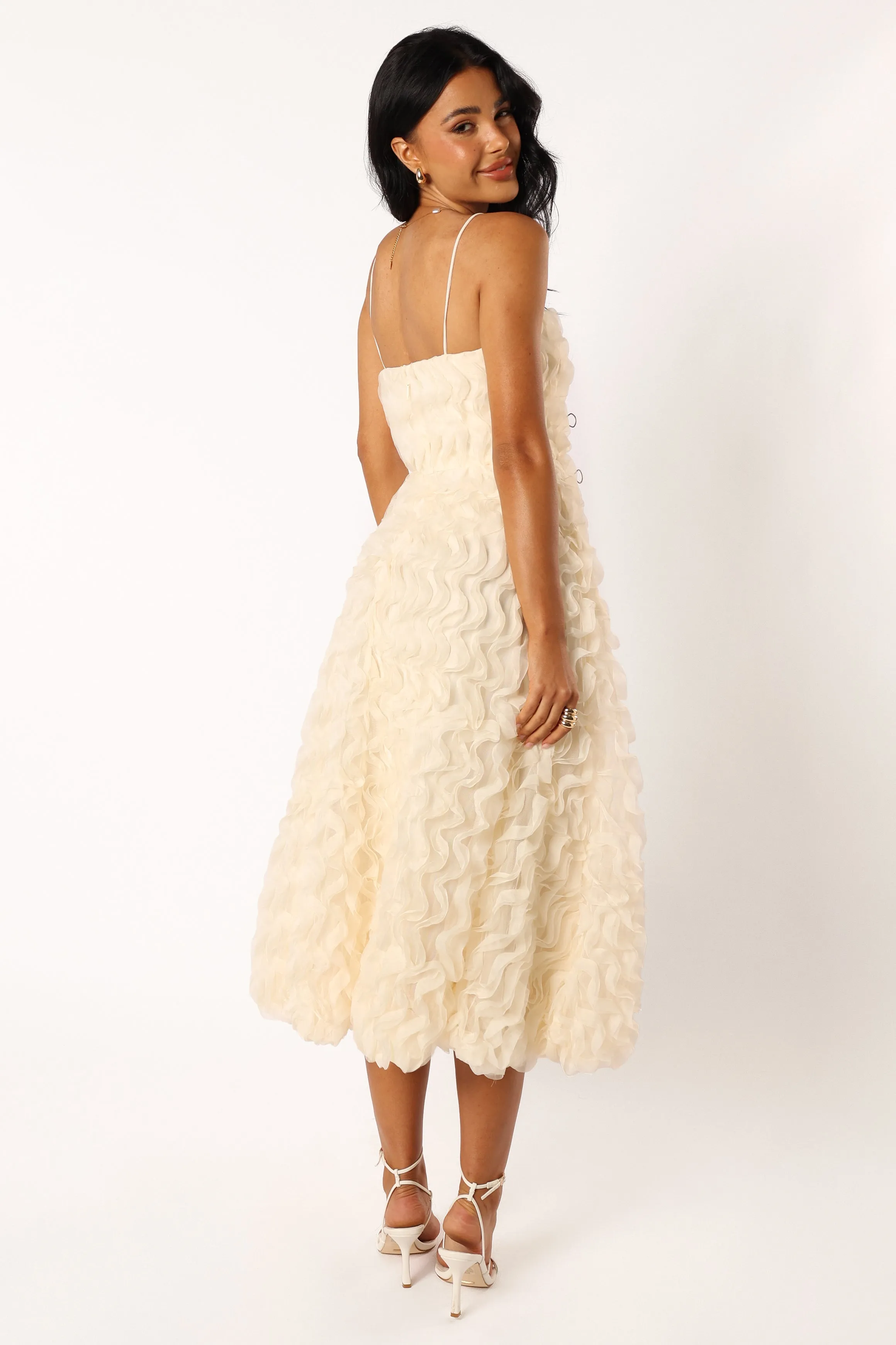 Kade Textured Midi Dress - White sold by Petal & Pup product image thumbnail 5