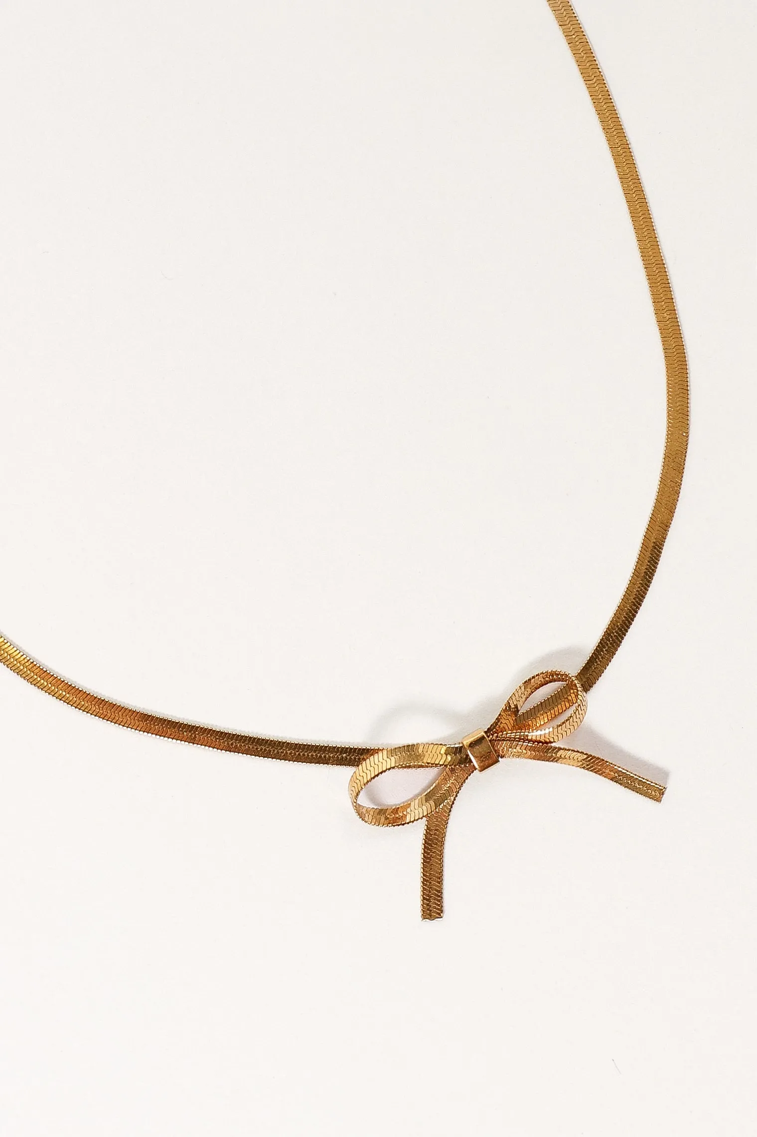 Lydia Bow Necklace - Gold sold by Petal & Pup product image thumbnail 2