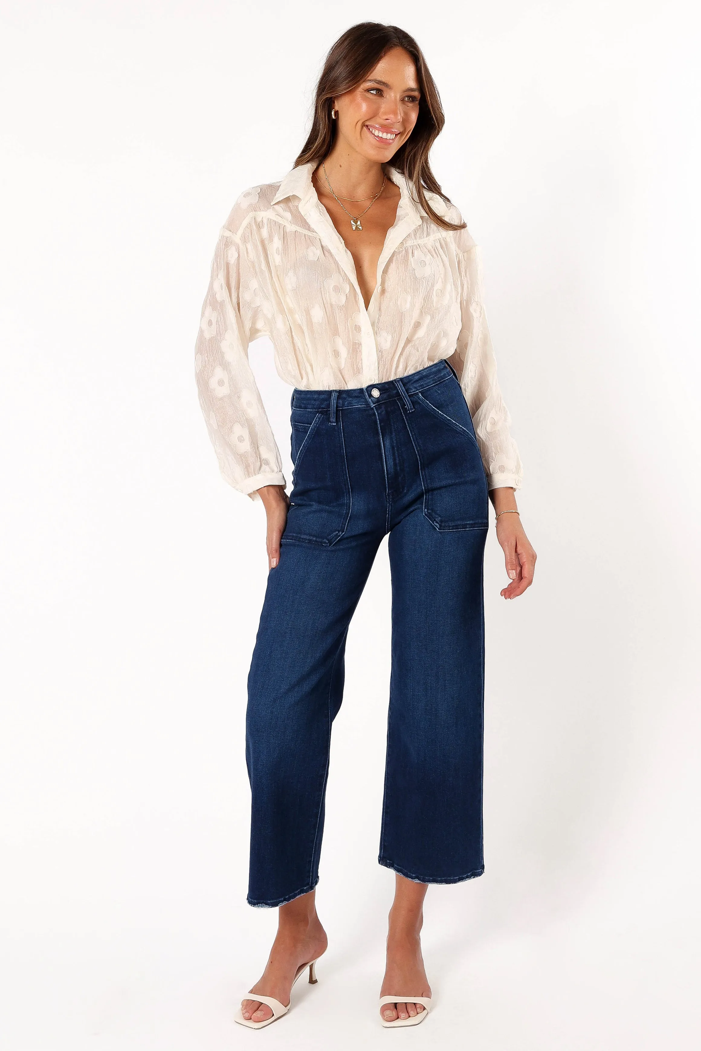 Viena Embroidered Button Down - Ivory sold by Petal & Pup product image thumbnail 3