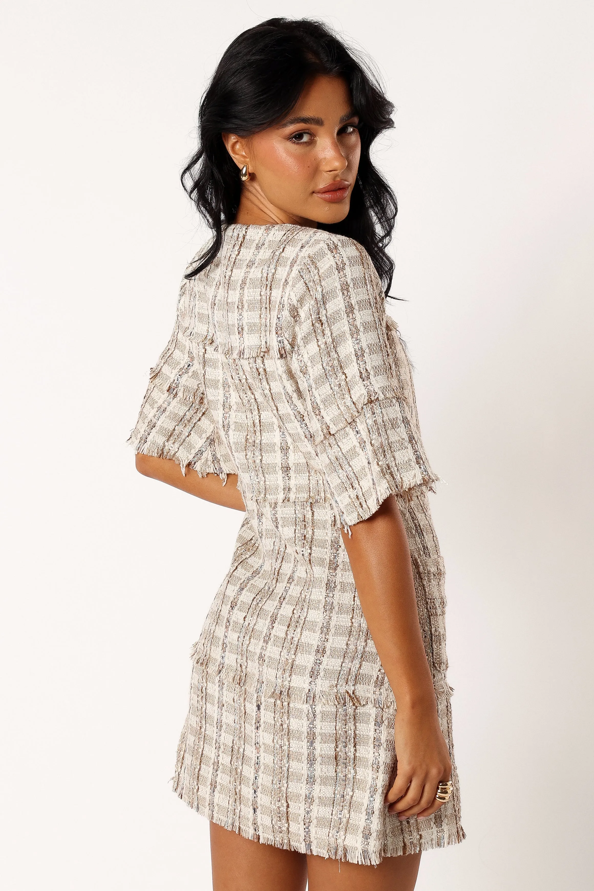 Calloway Mini Dress - Cream Tweed sold by Petal & Pup product image thumbnail 2