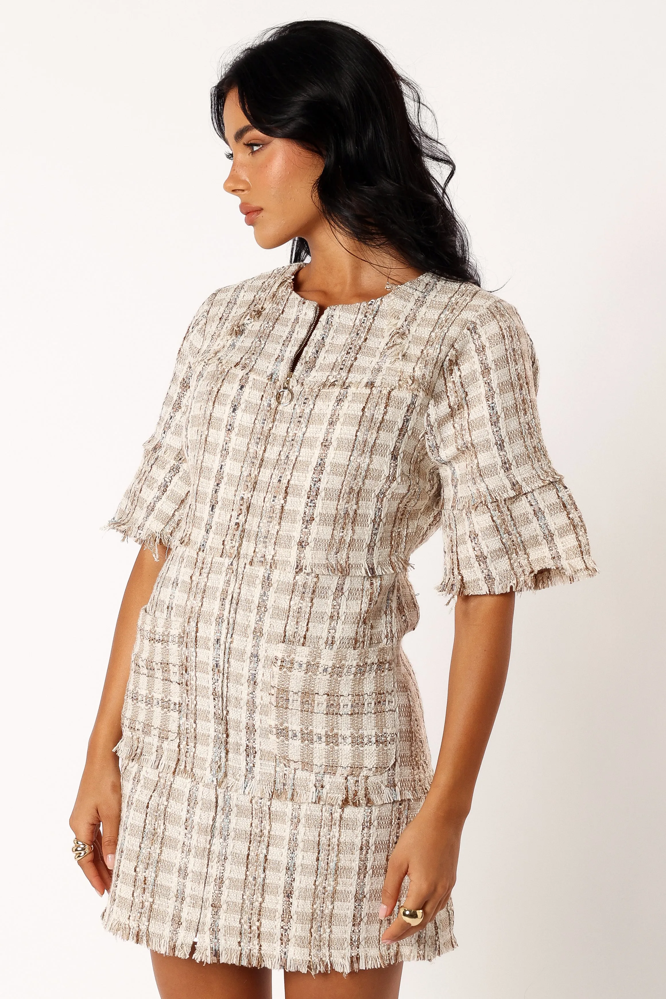 Calloway Mini Dress - Cream Tweed sold by Petal & Pup product image thumbnail 5