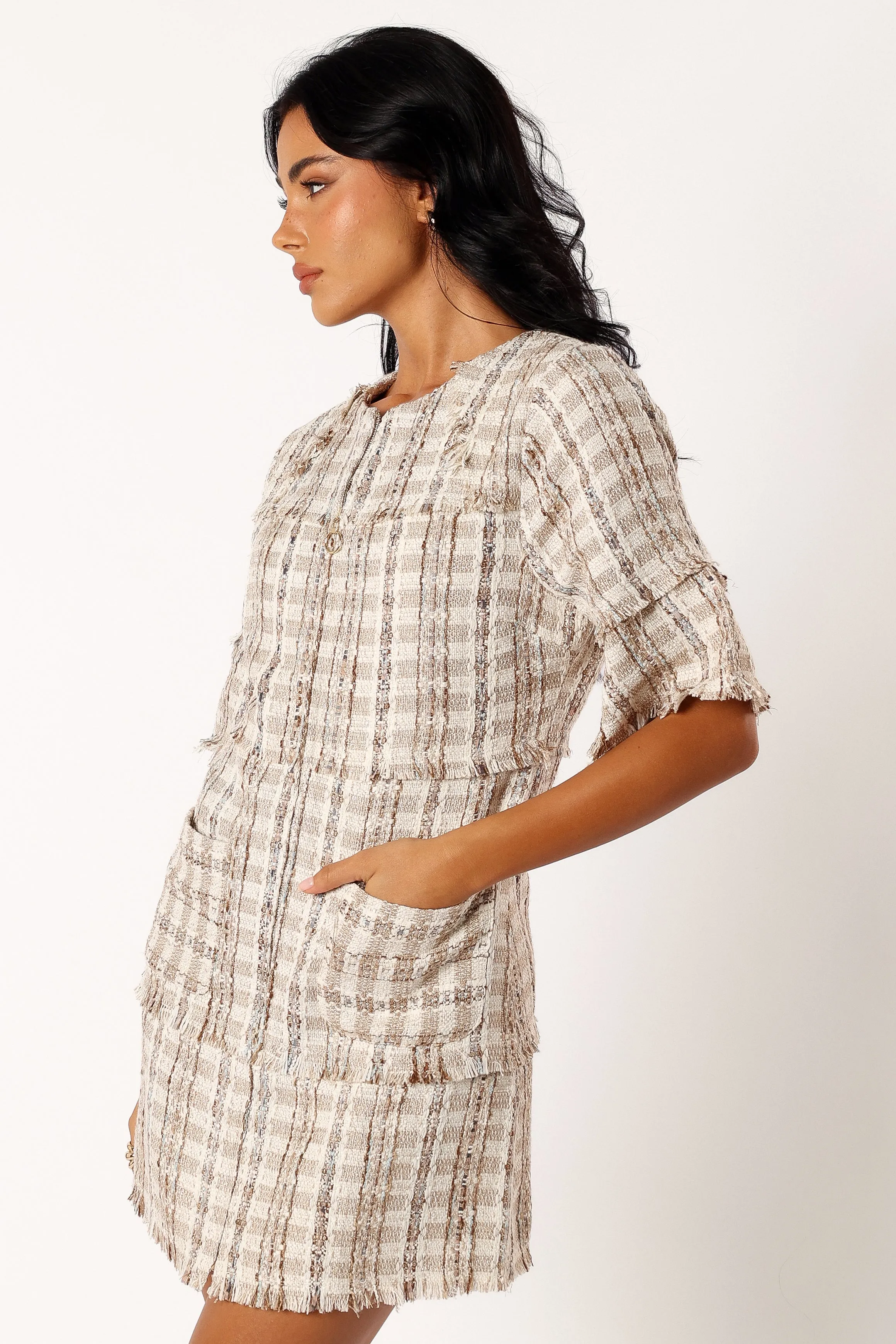 Calloway Mini Dress - Cream Tweed sold by Petal & Pup product image thumbnail 3